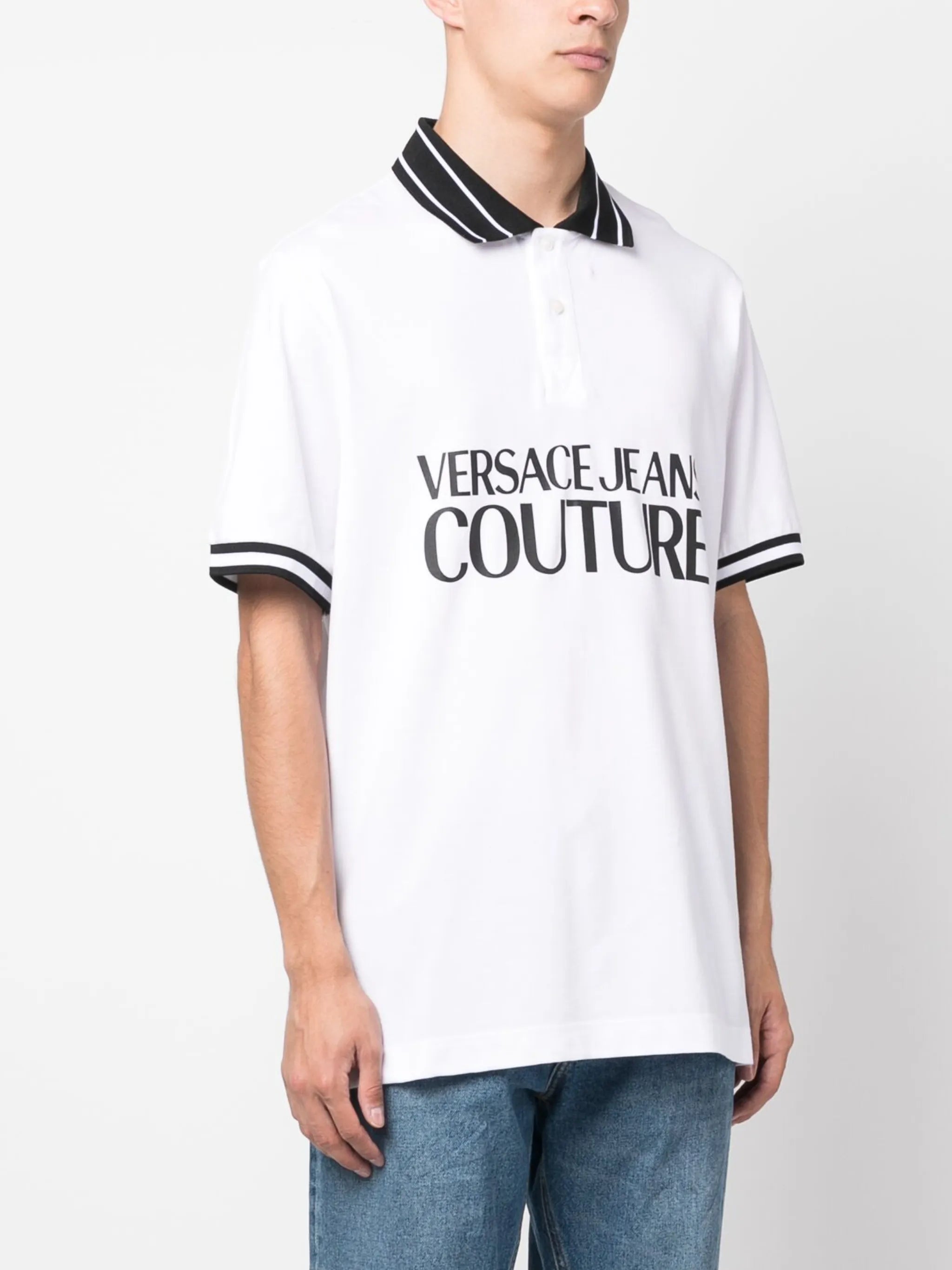 logo-print cotton polo shirt