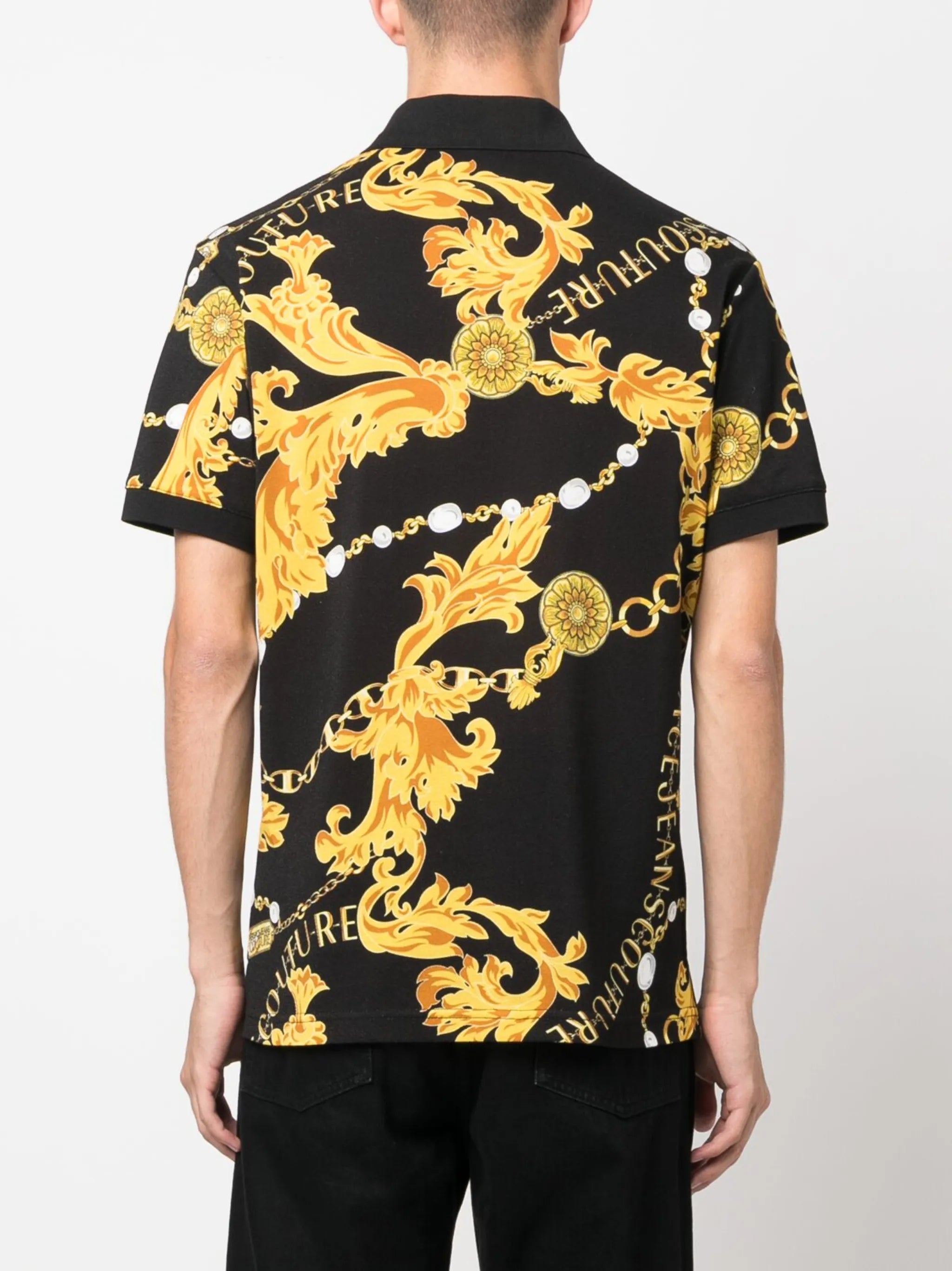 baroque-pattern polo shirt
