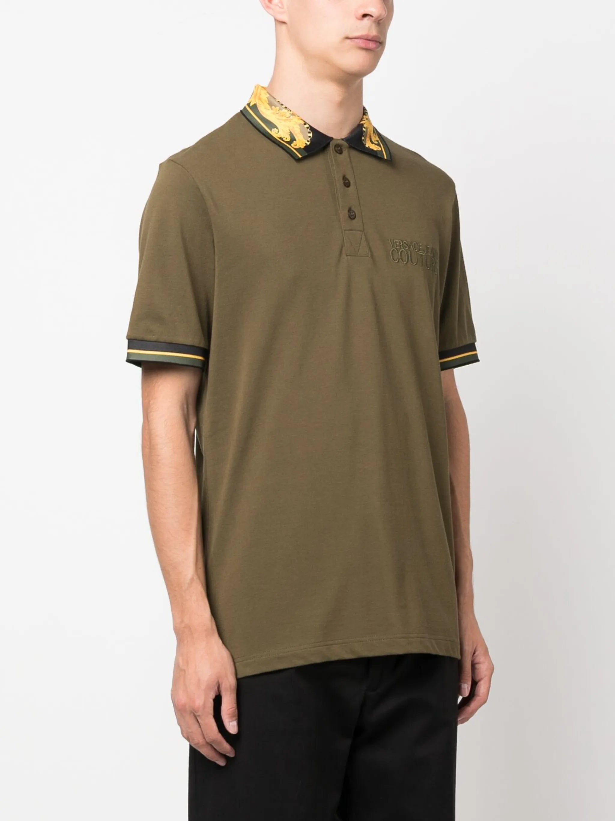 baroque-pattern polo shirt
