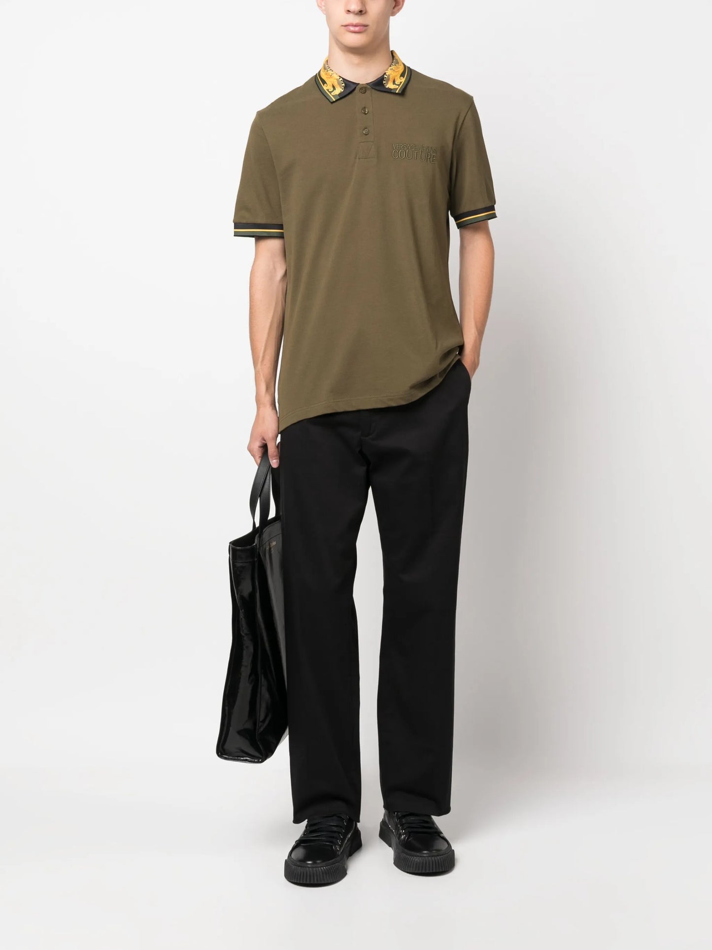 baroque-pattern polo shirt