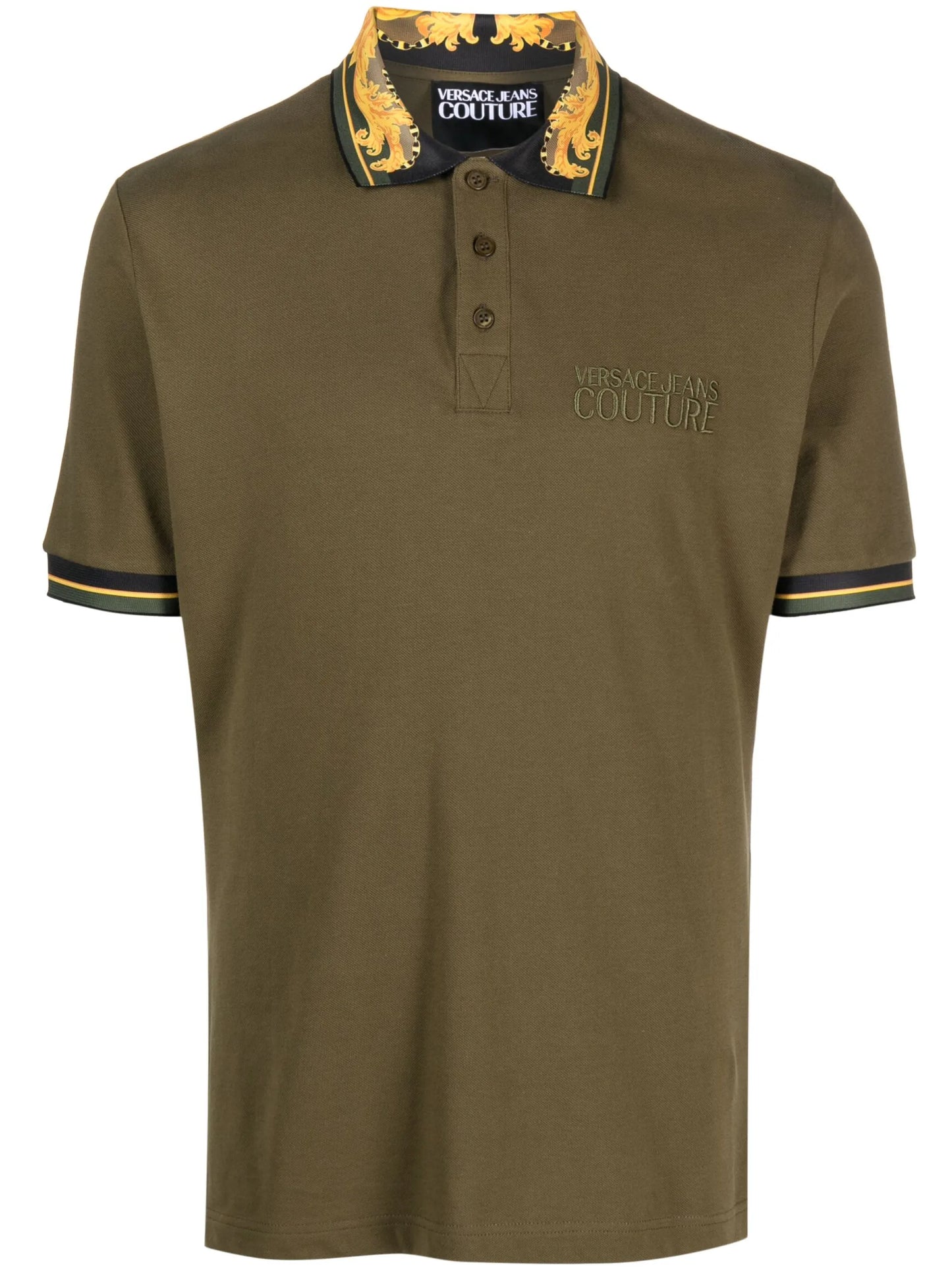 baroque-pattern polo shirt