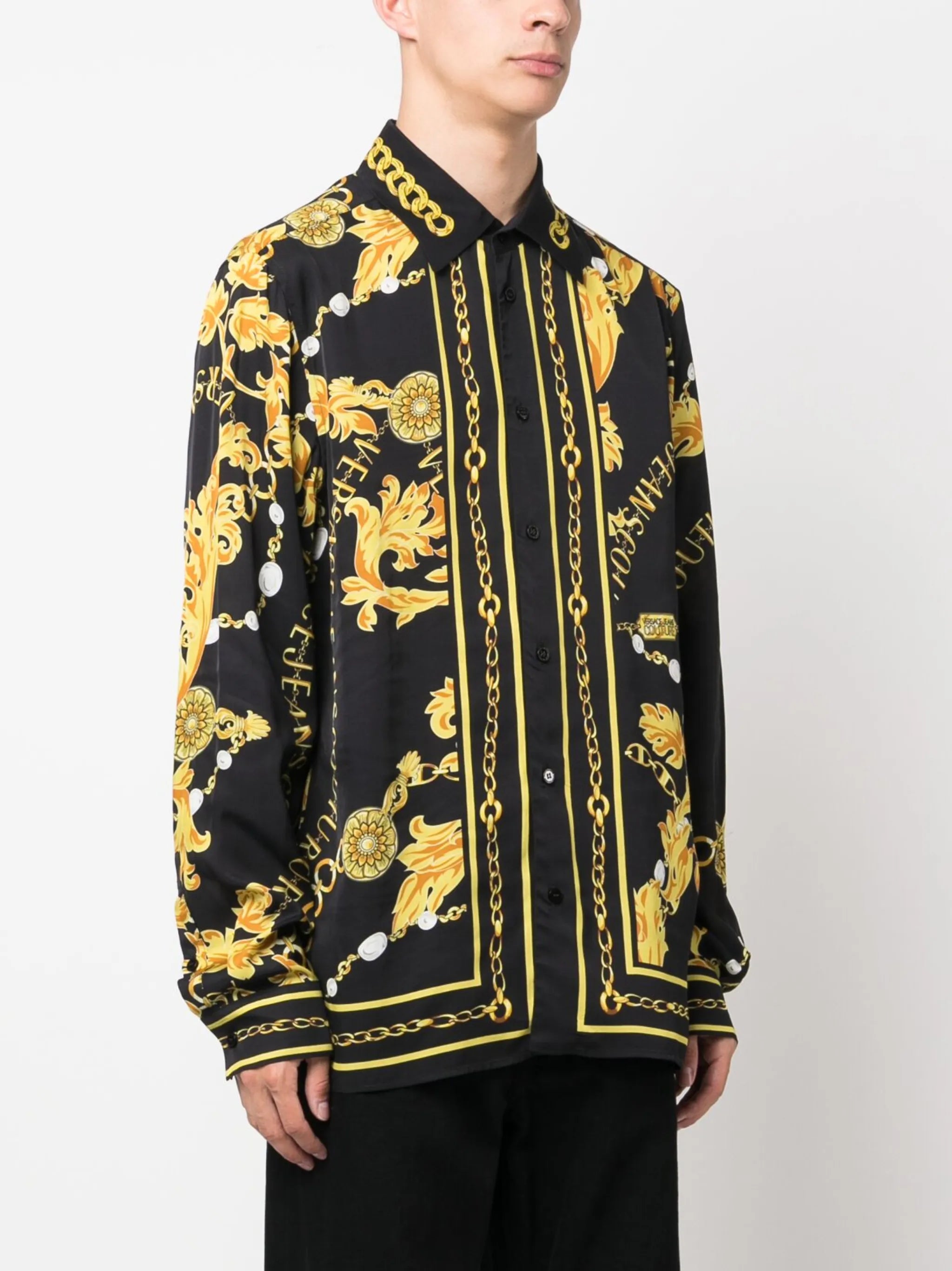 baroque-pattern long-sleeve shirt