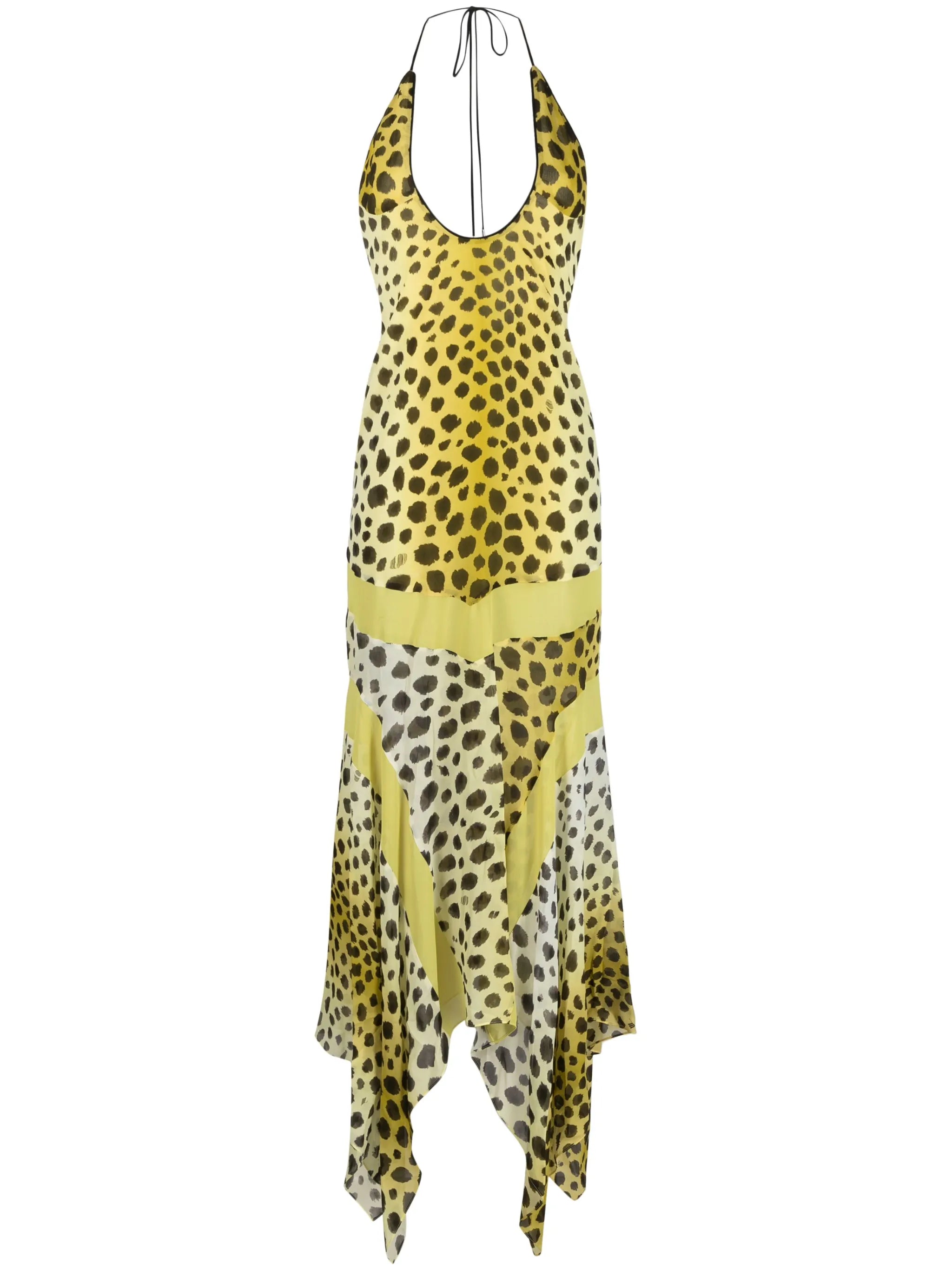 Saskia leopard-print halterneck dress