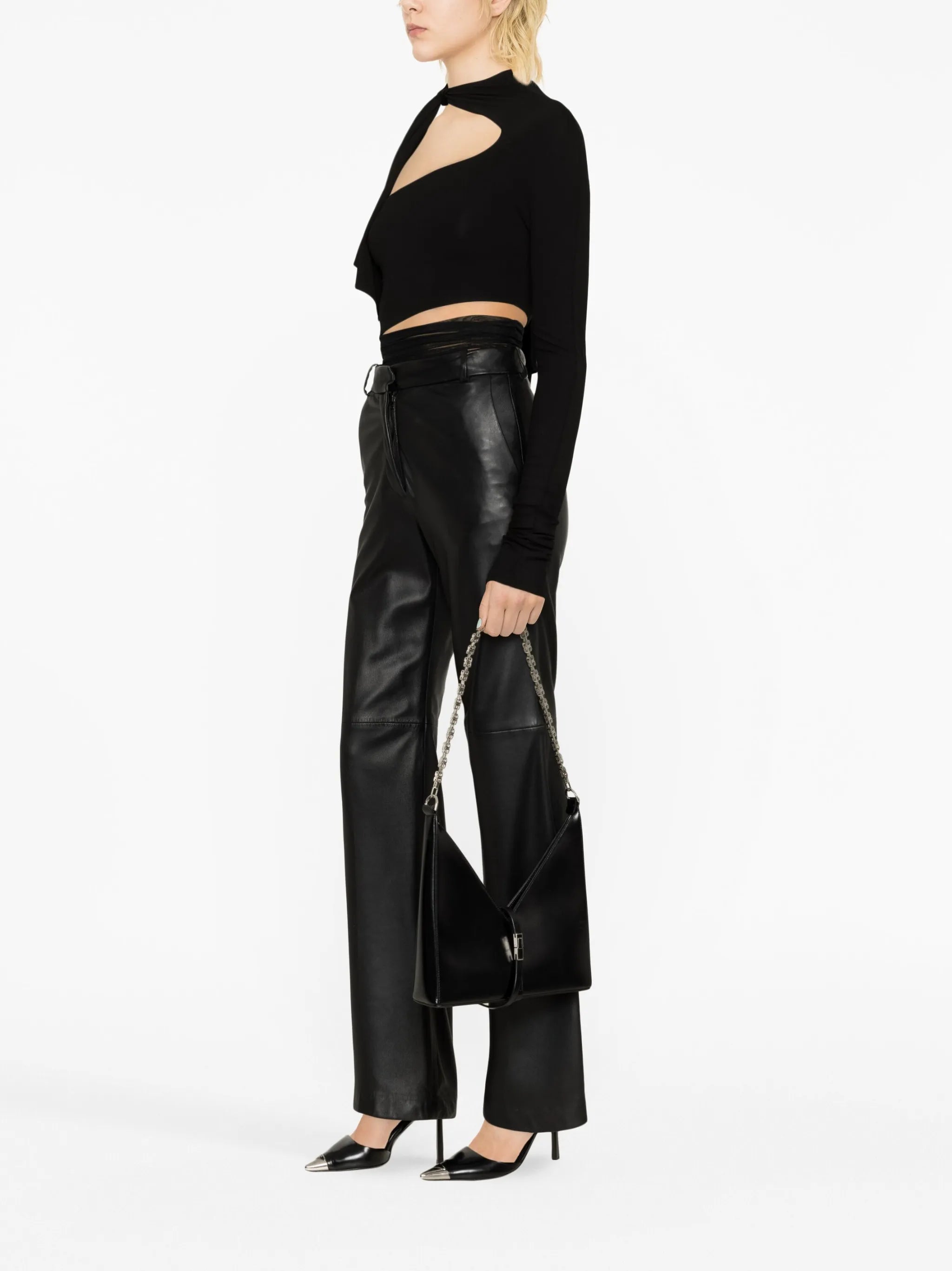 cut-out one-shoulder bodysuit