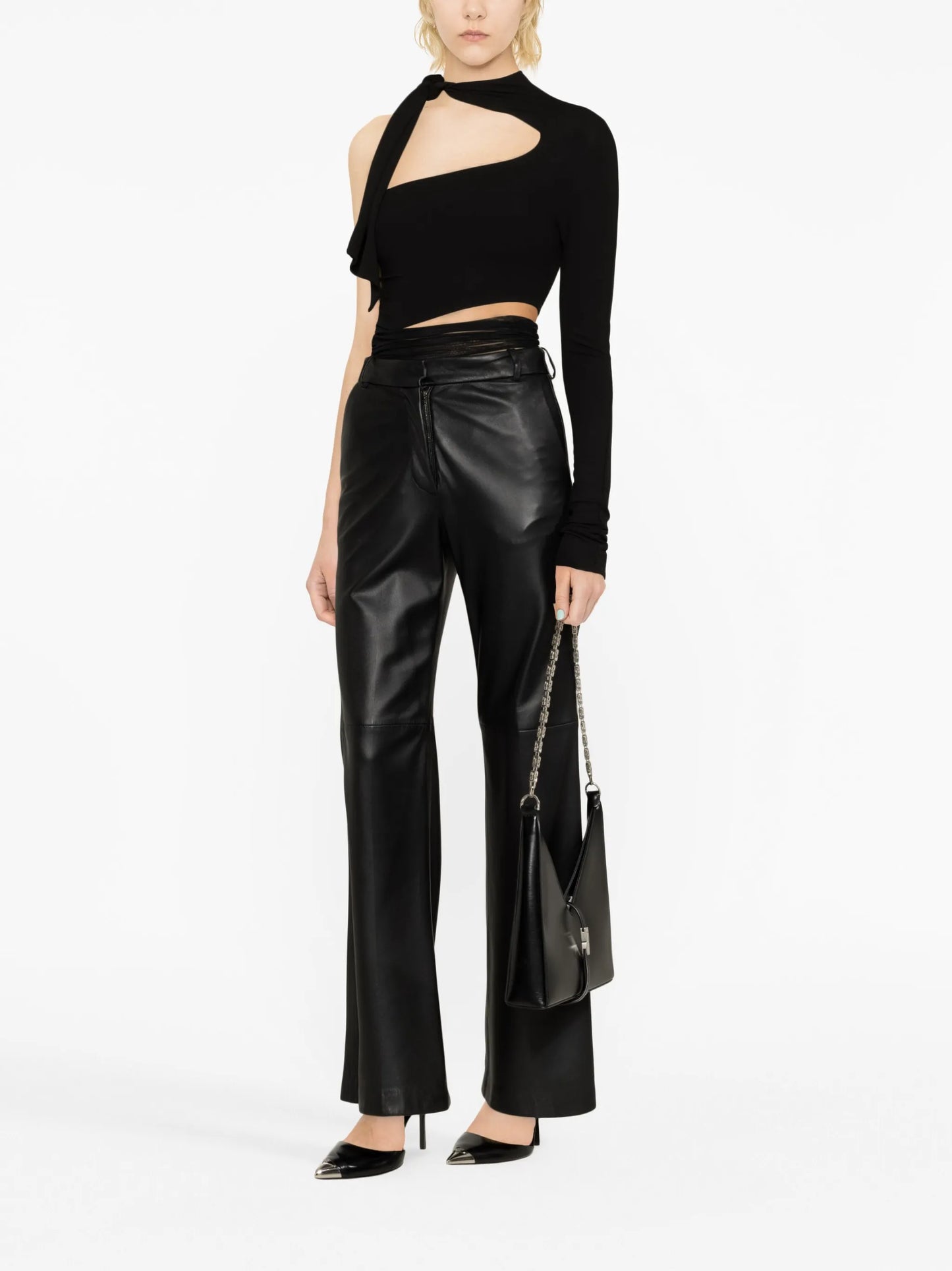 cut-out one-shoulder bodysuit