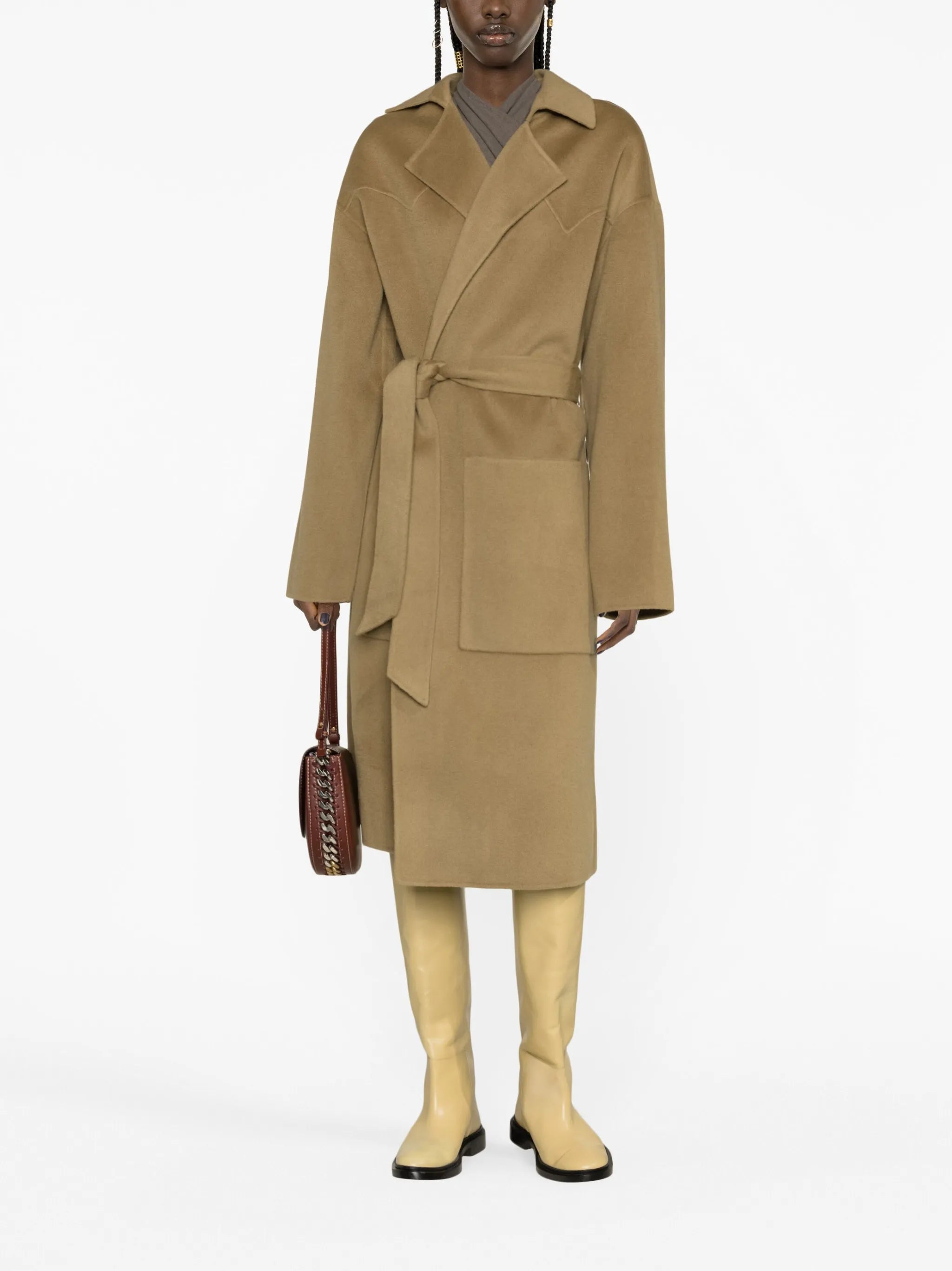 belted wool-blend coat