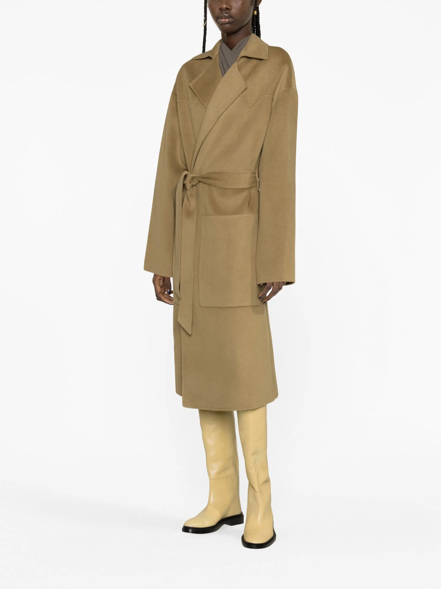 belted wool-blend coat