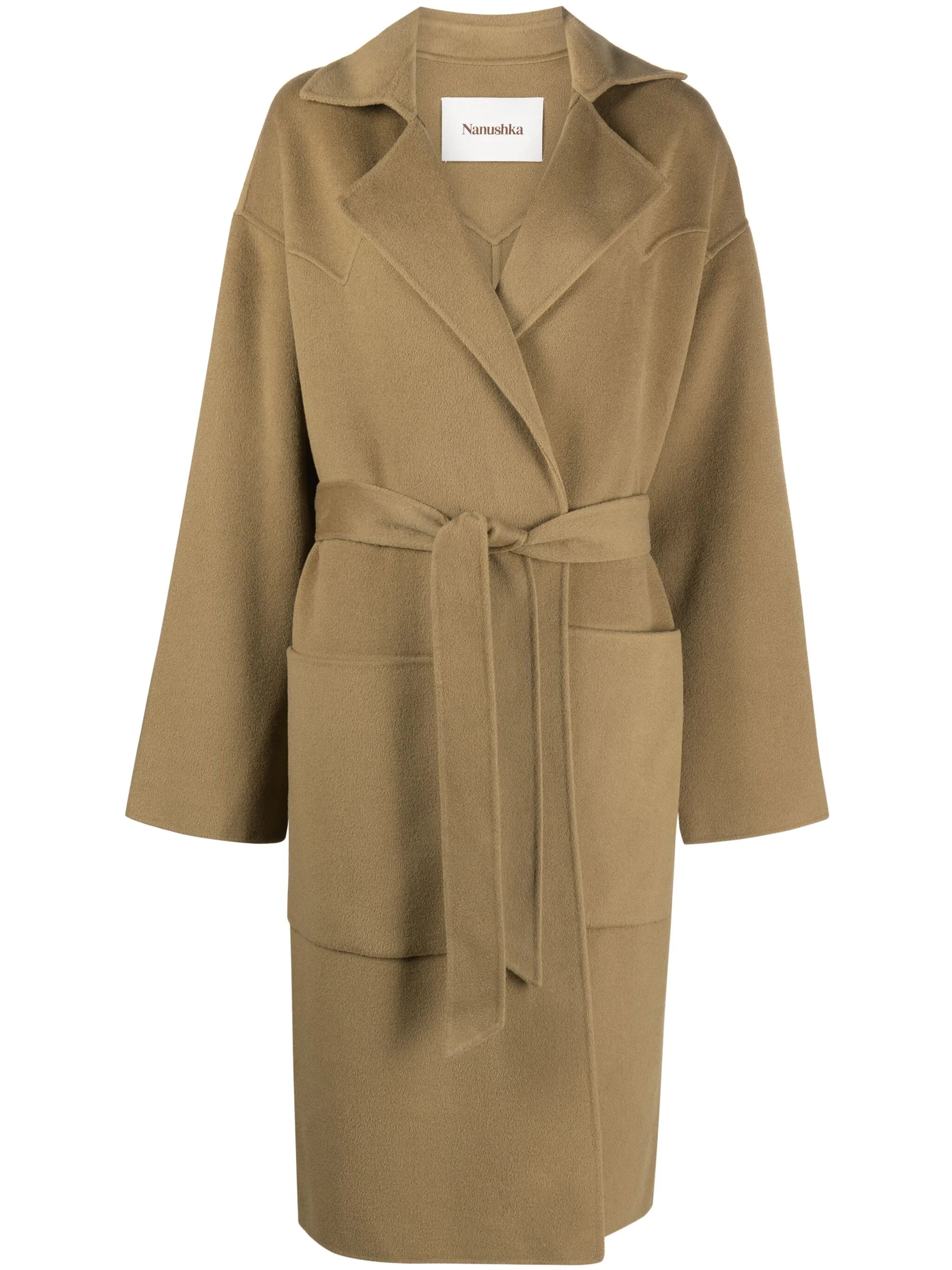 belted wool-blend coat