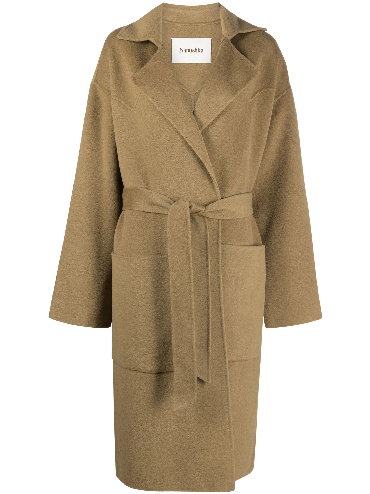 belted wool-blend coat