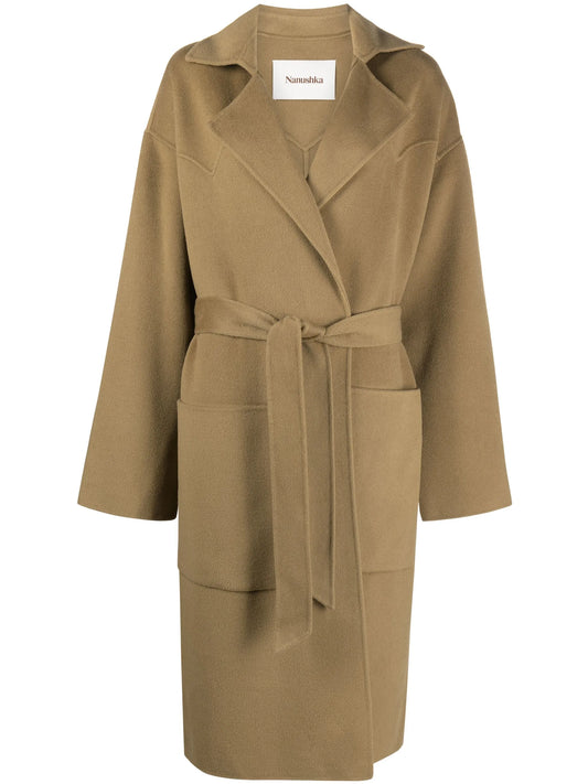 belted wool-blend coat