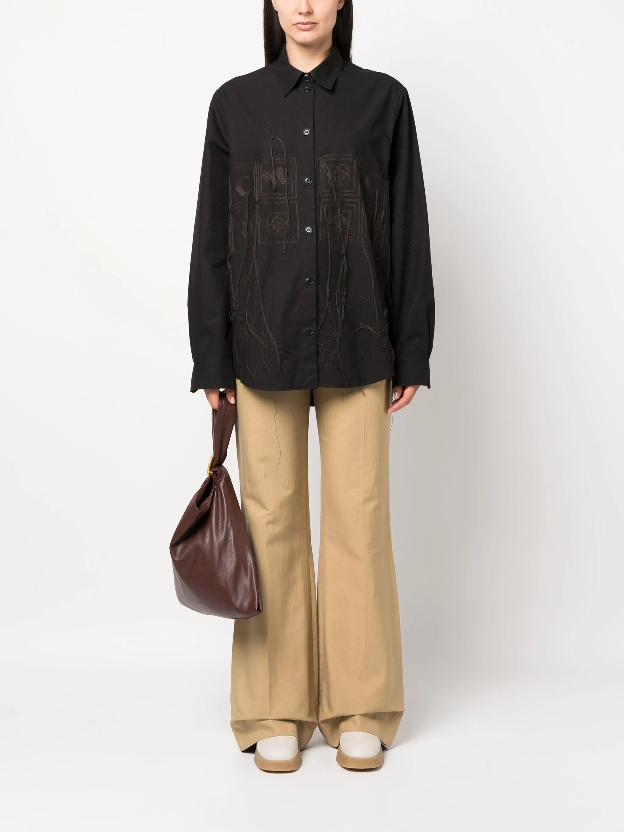 embroidered cotton shirt