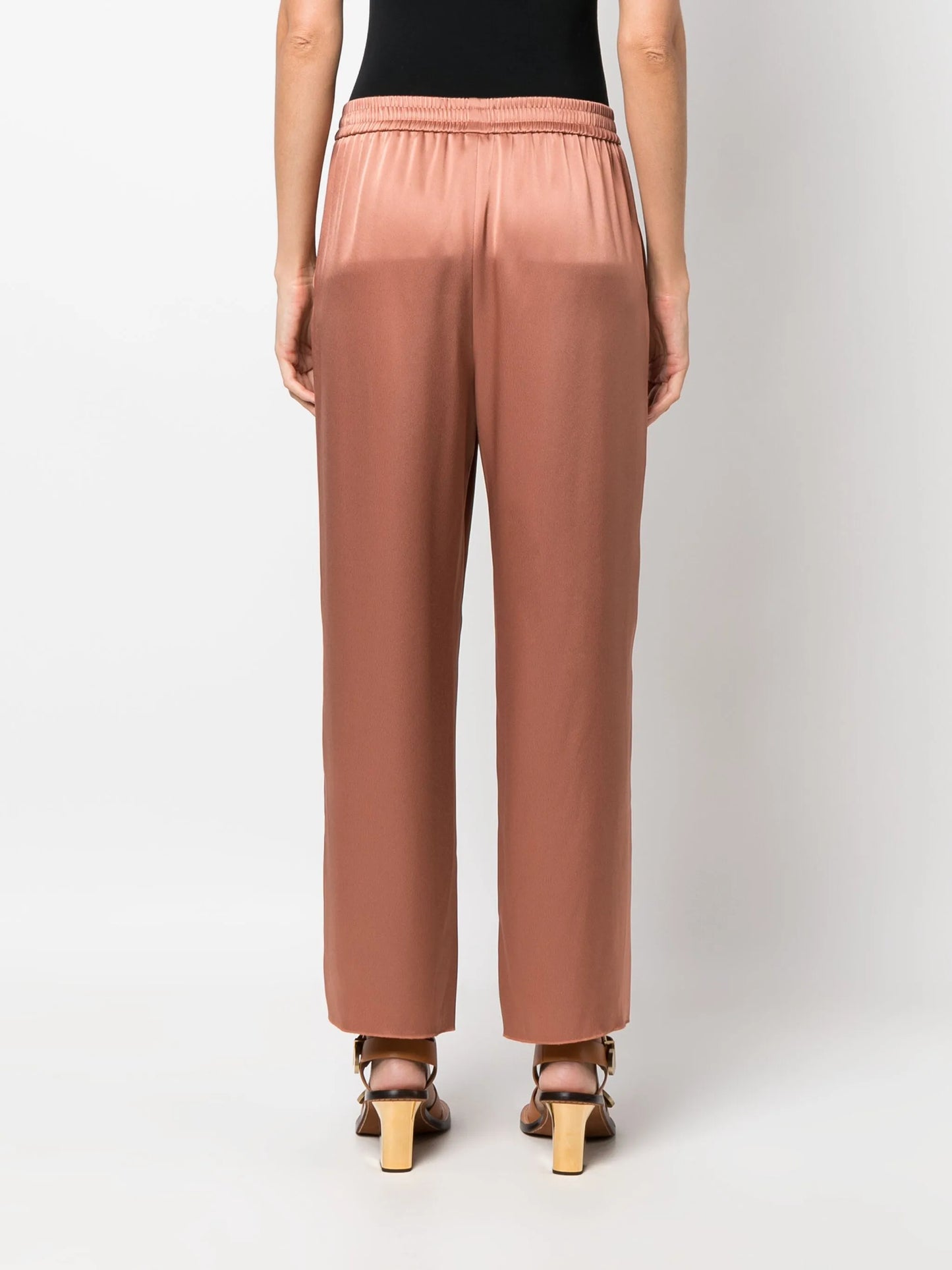 elasticated-waist cropped trousers