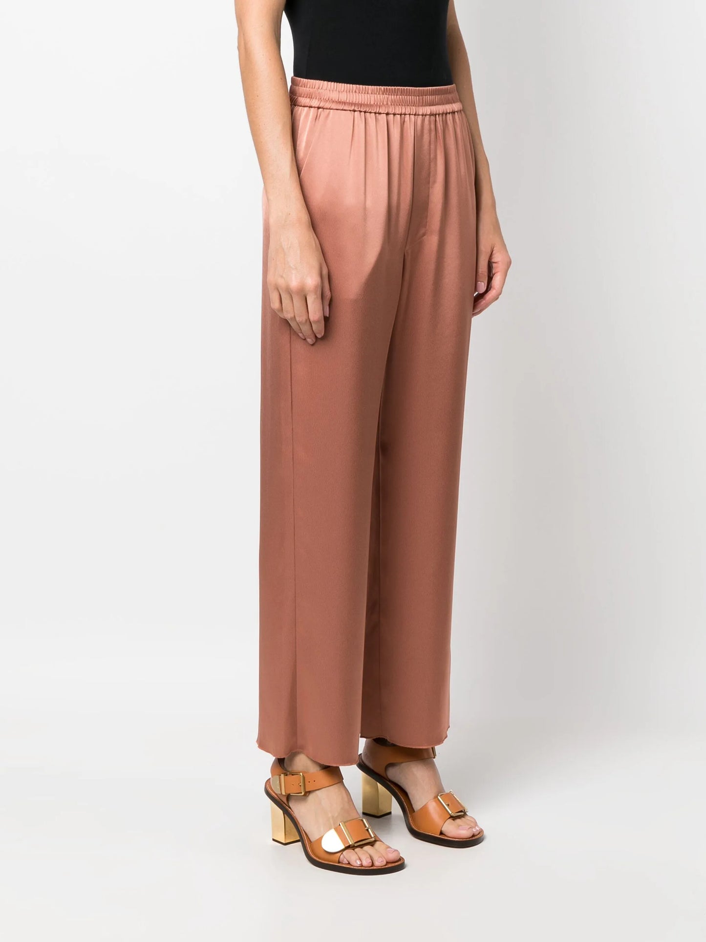 elasticated-waist cropped trousers