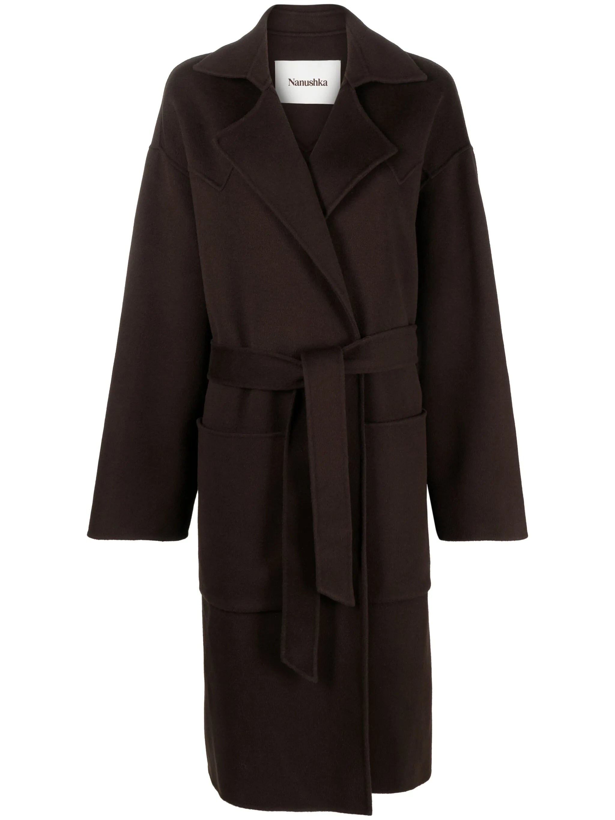 belted wool-blend coat