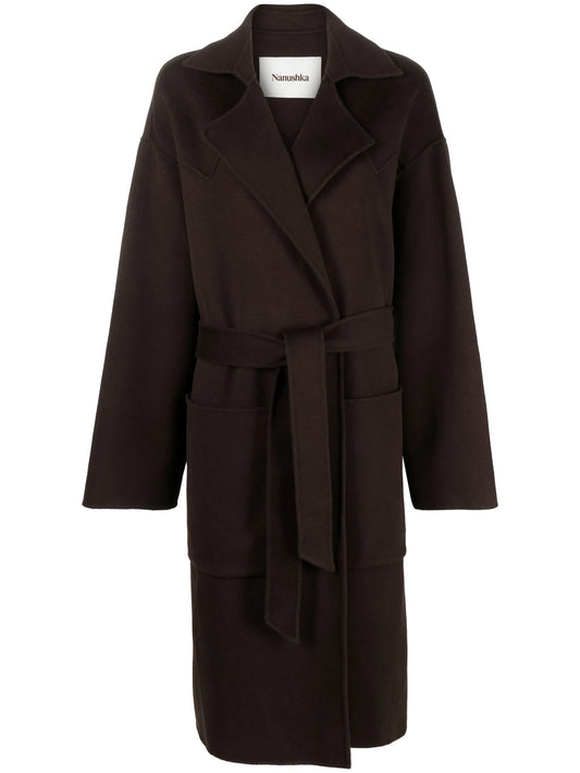 belted wool-blend coat