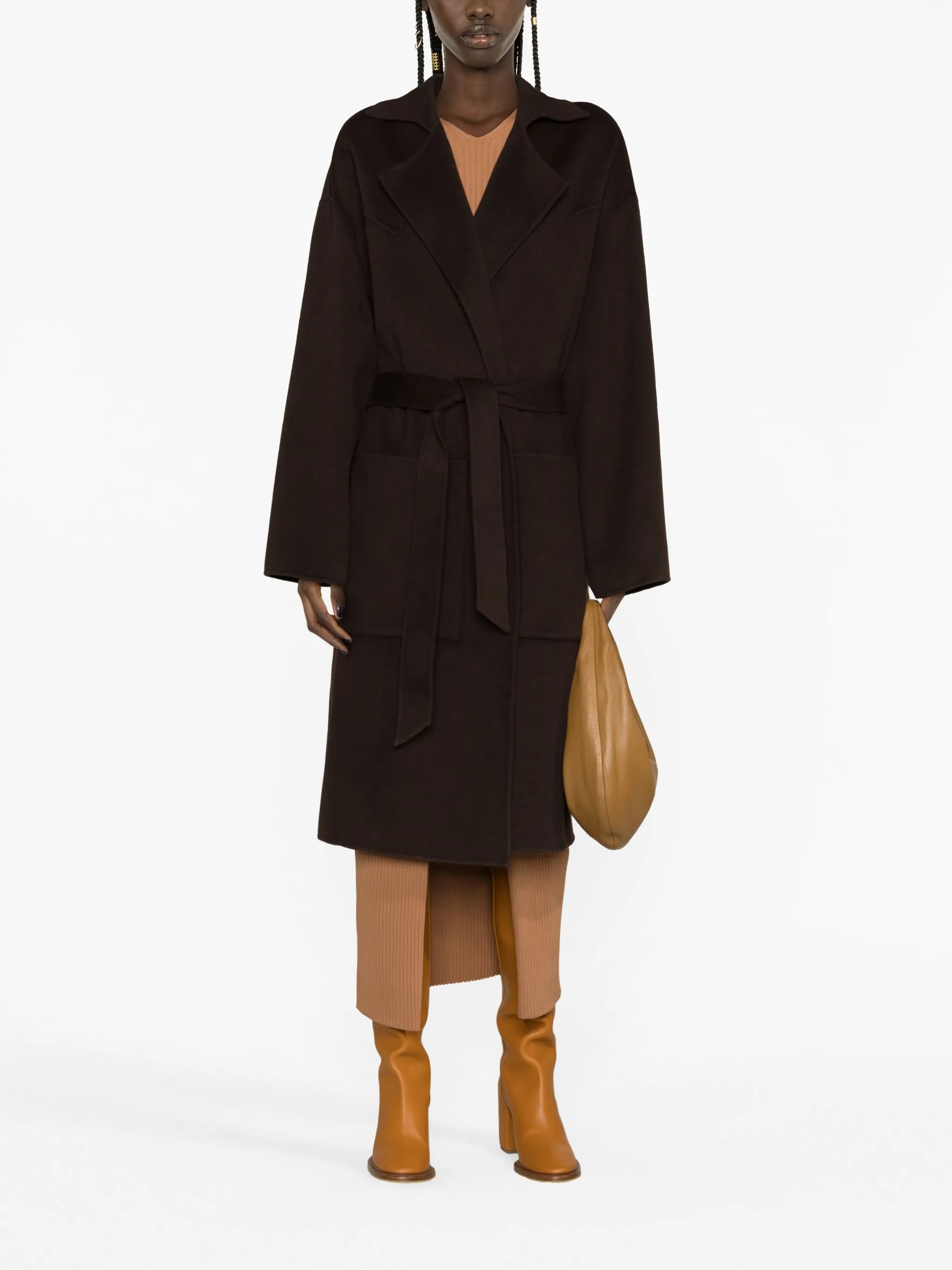 belted wool-blend coat