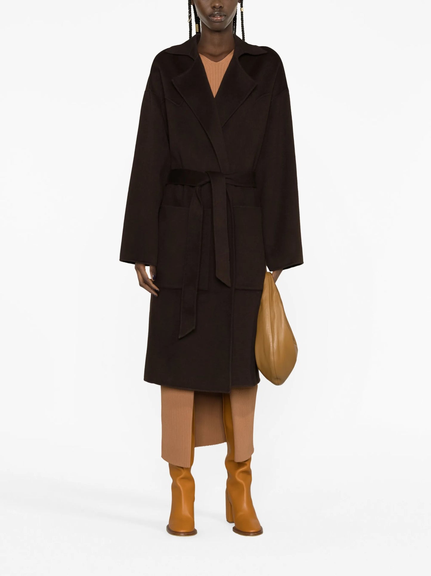 belted wool-blend coat