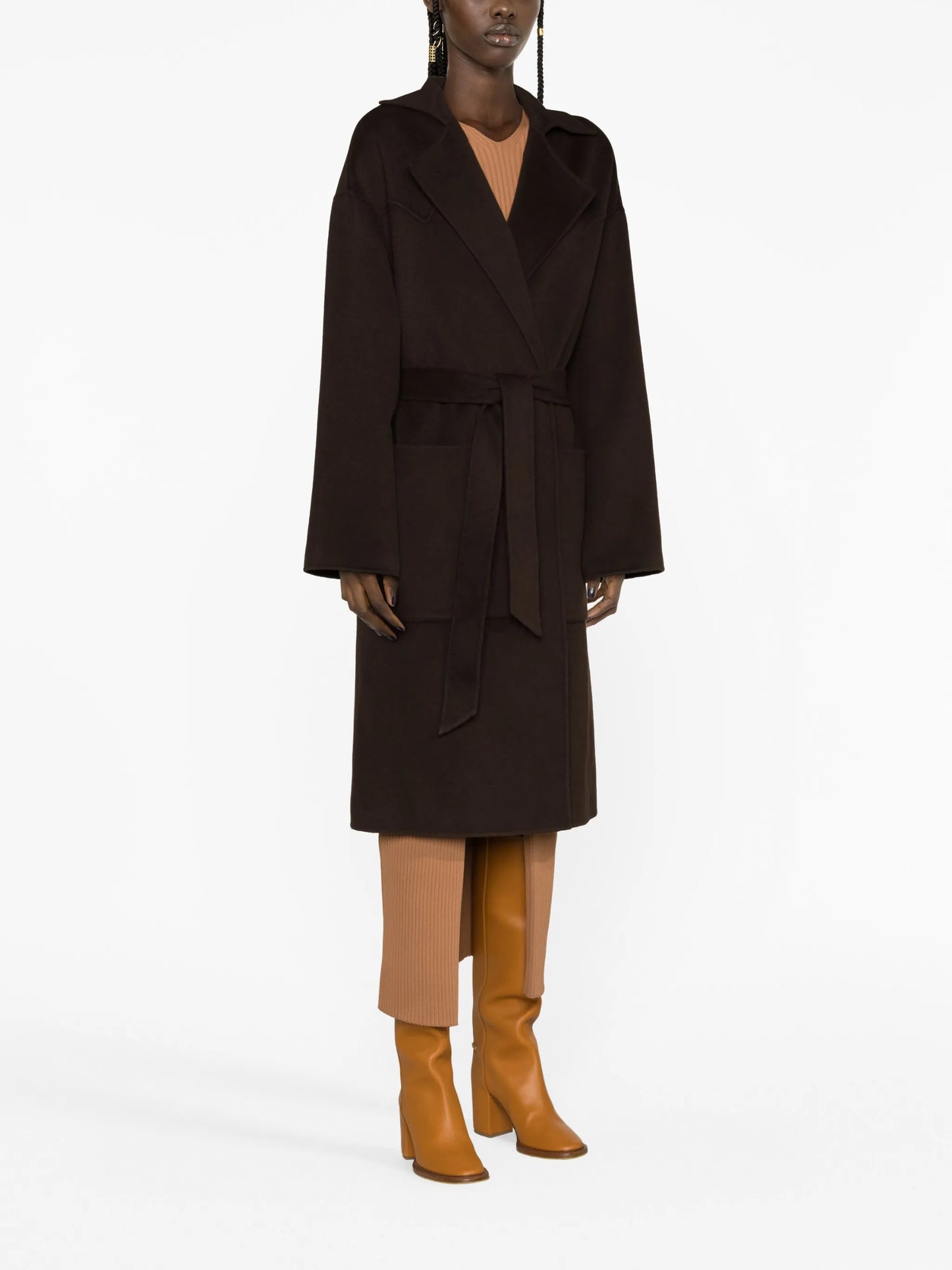 belted wool-blend coat