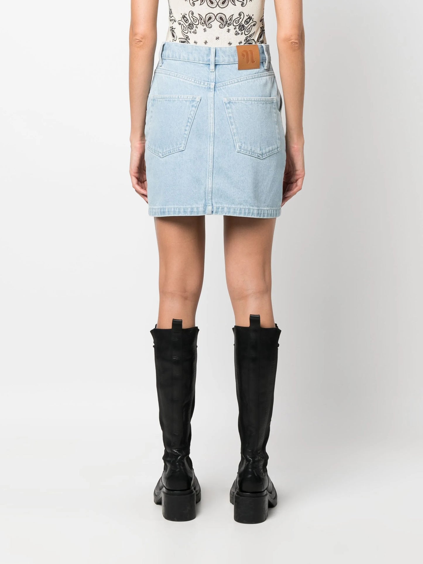 denim mini skirt