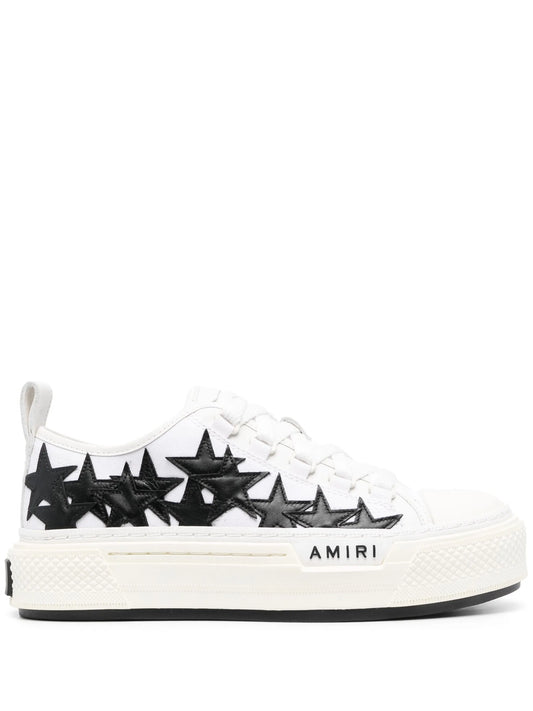 star-patch leather sneakers