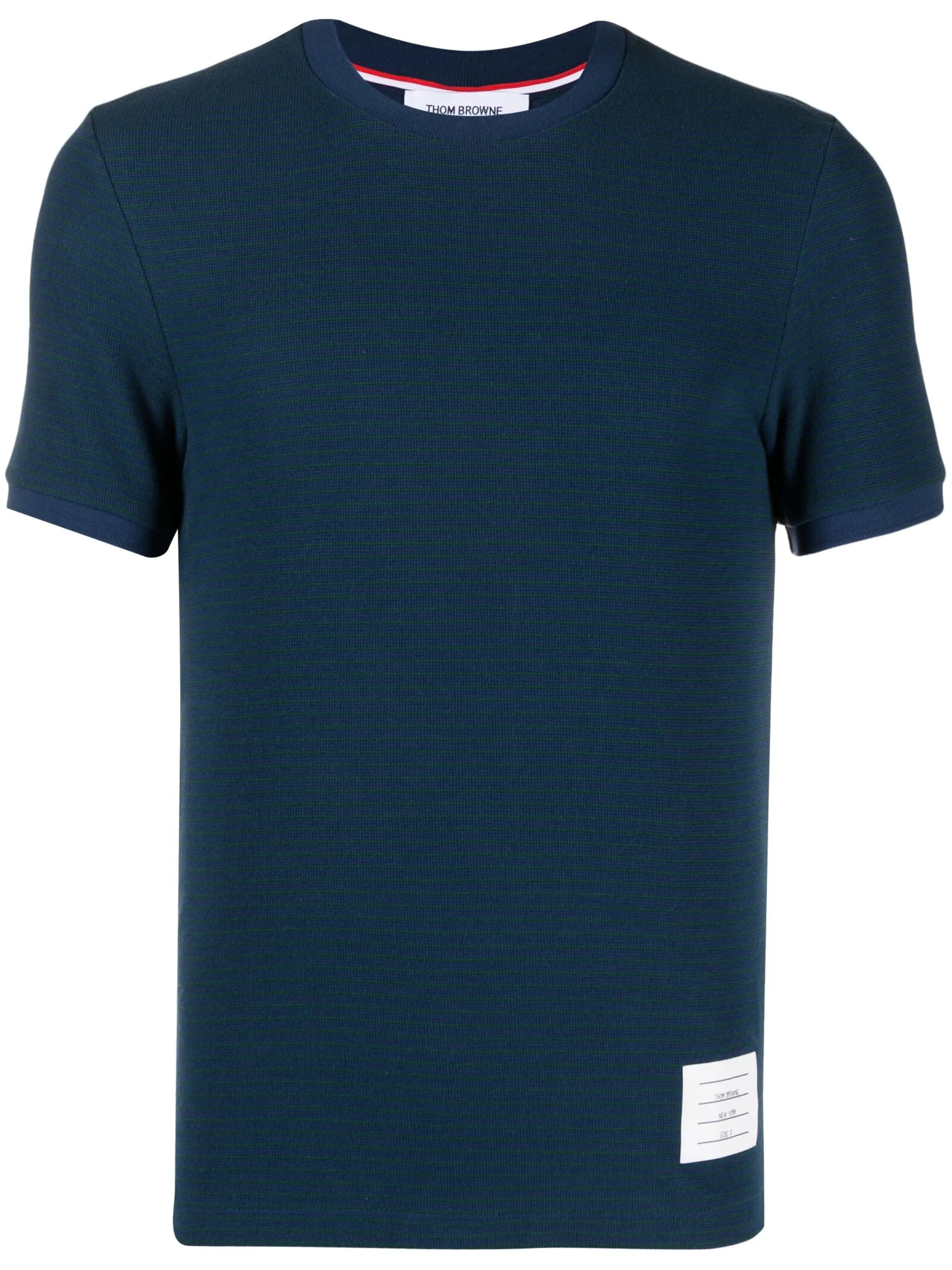 striped micro-waffle cotton T-shirt