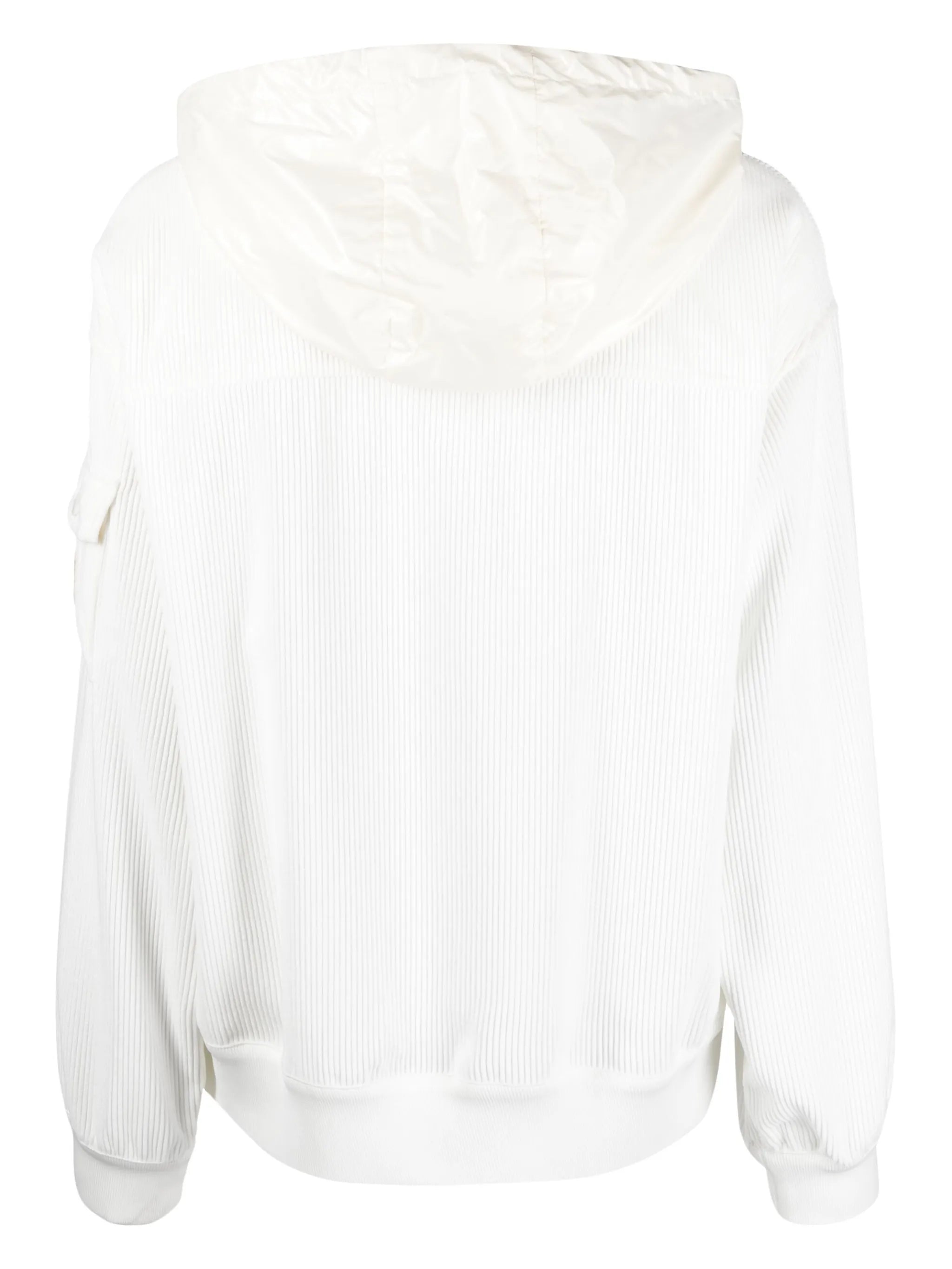 drawstring-hood ribbed hoodie
