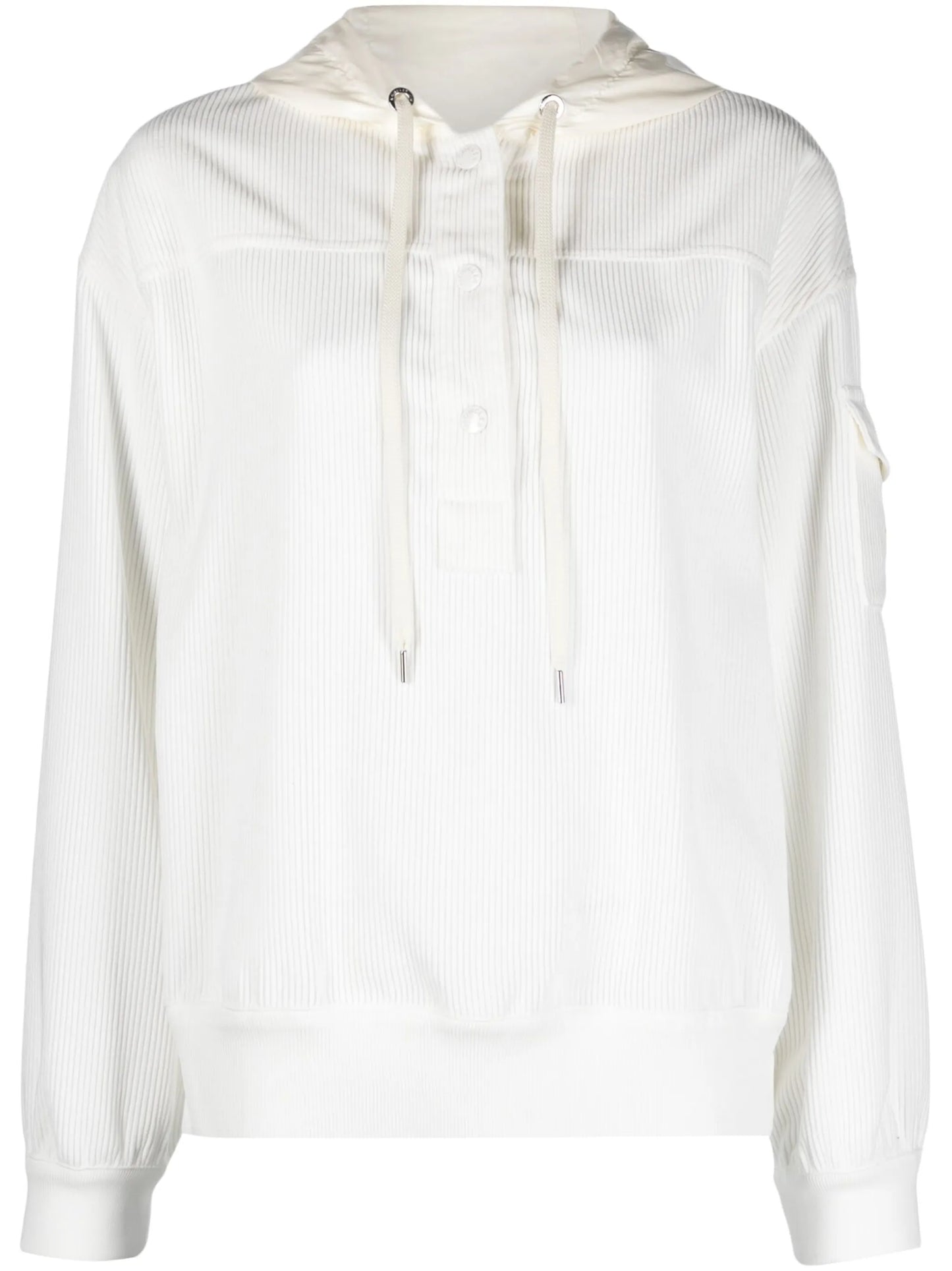 drawstring-hood ribbed hoodie