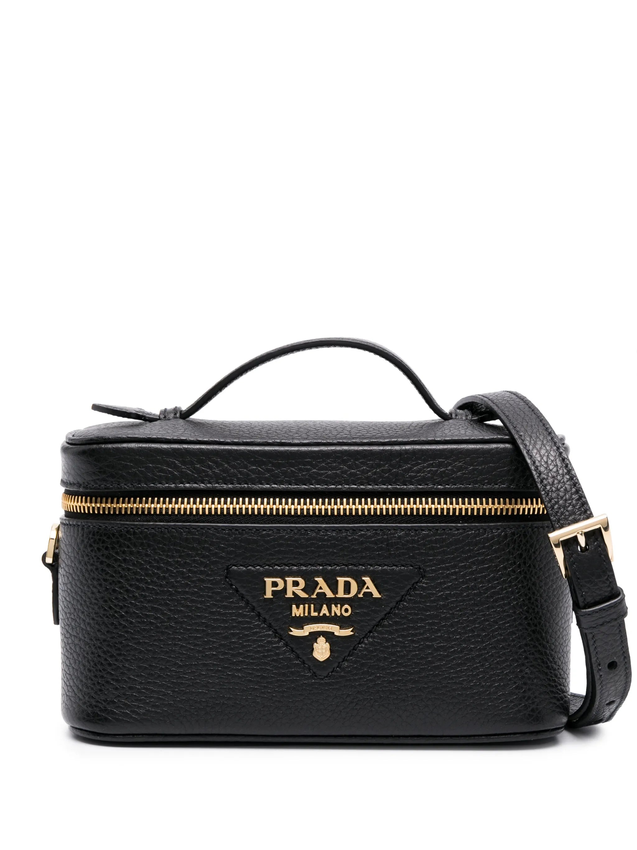 logo-plaque leather mini bag