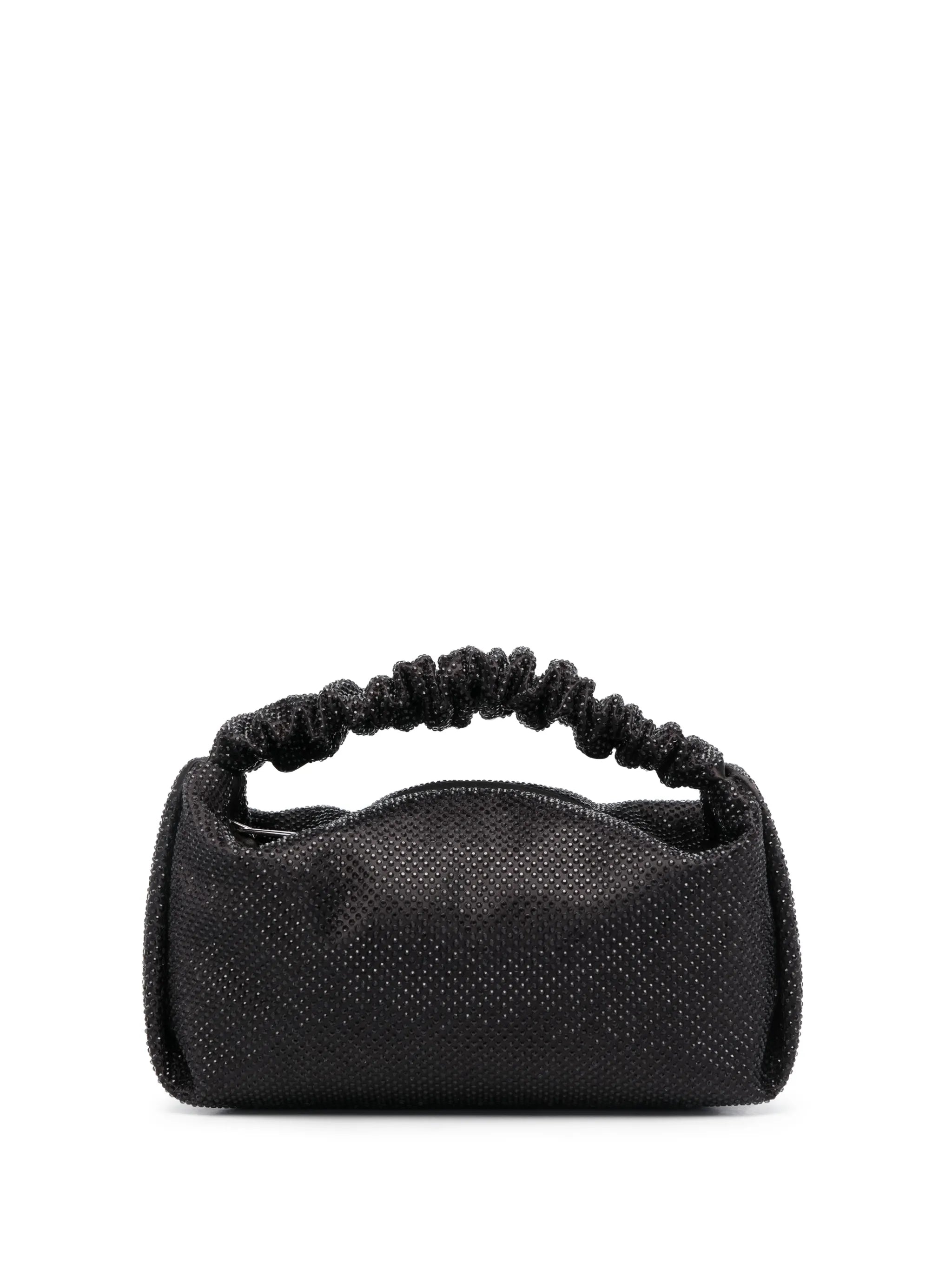 Scrunchie crystal-embellished mini bag