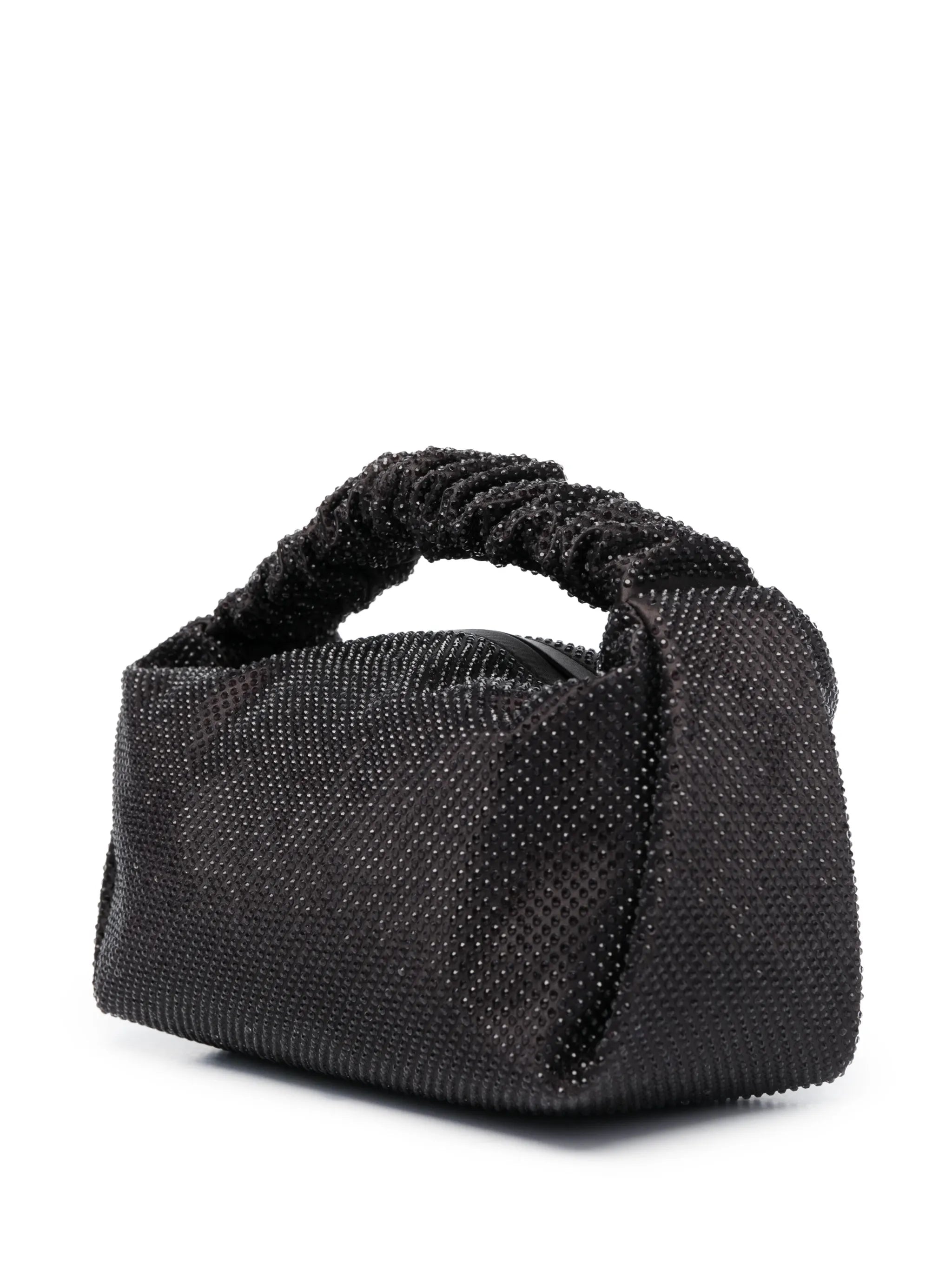 Scrunchie crystal-embellished mini bag