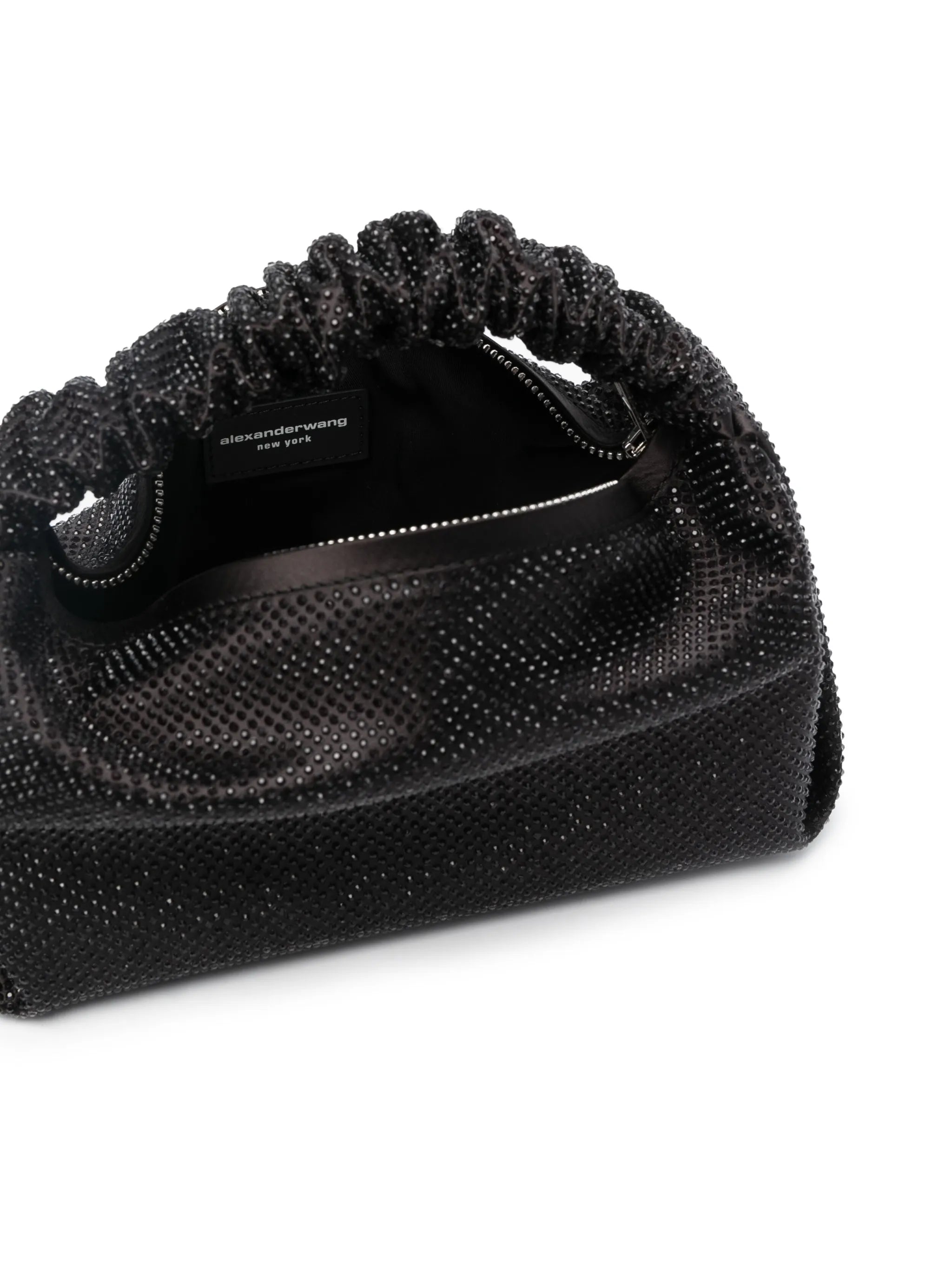 Scrunchie crystal-embellished mini bag