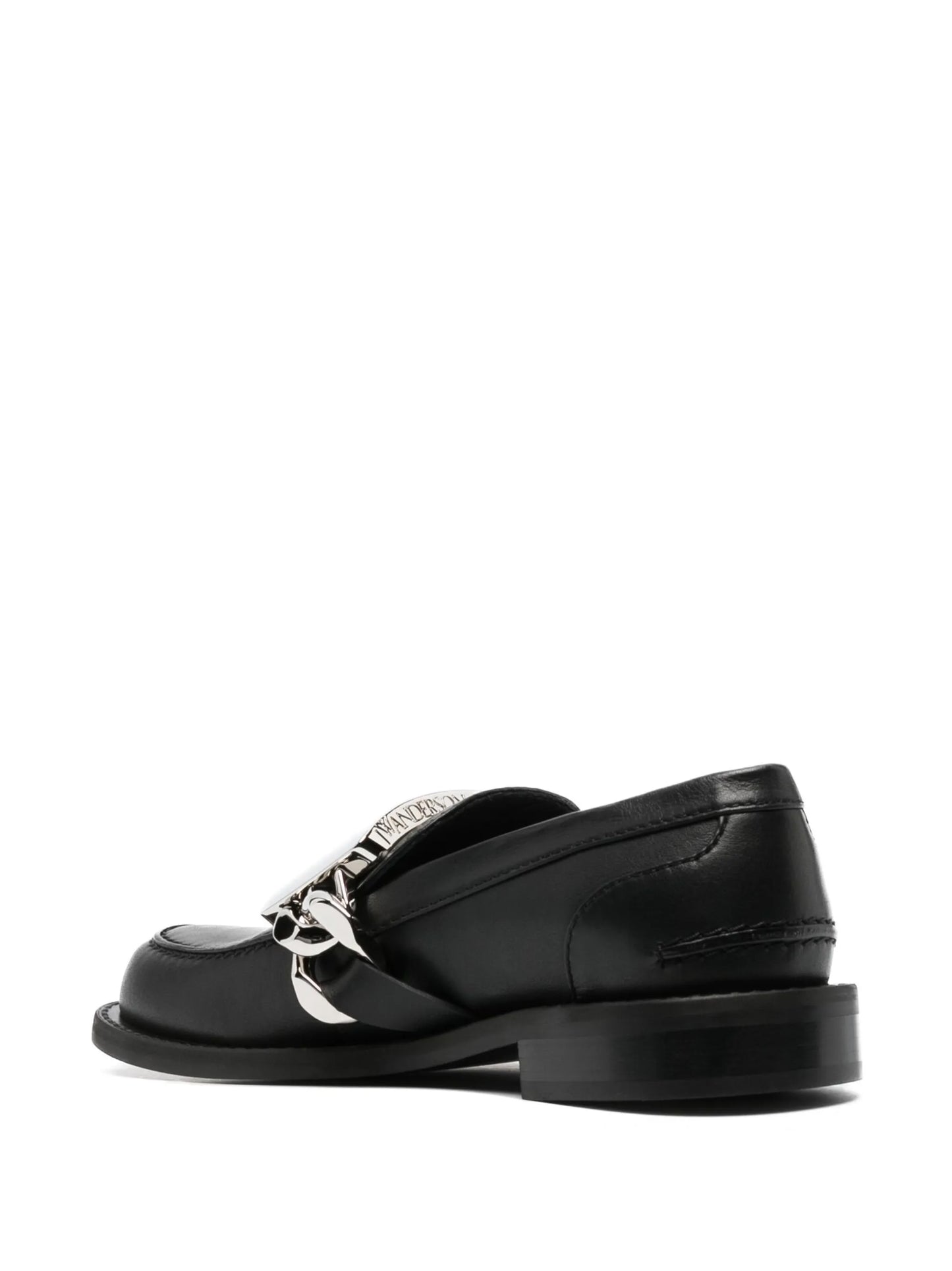 logo-engraved leather loafers