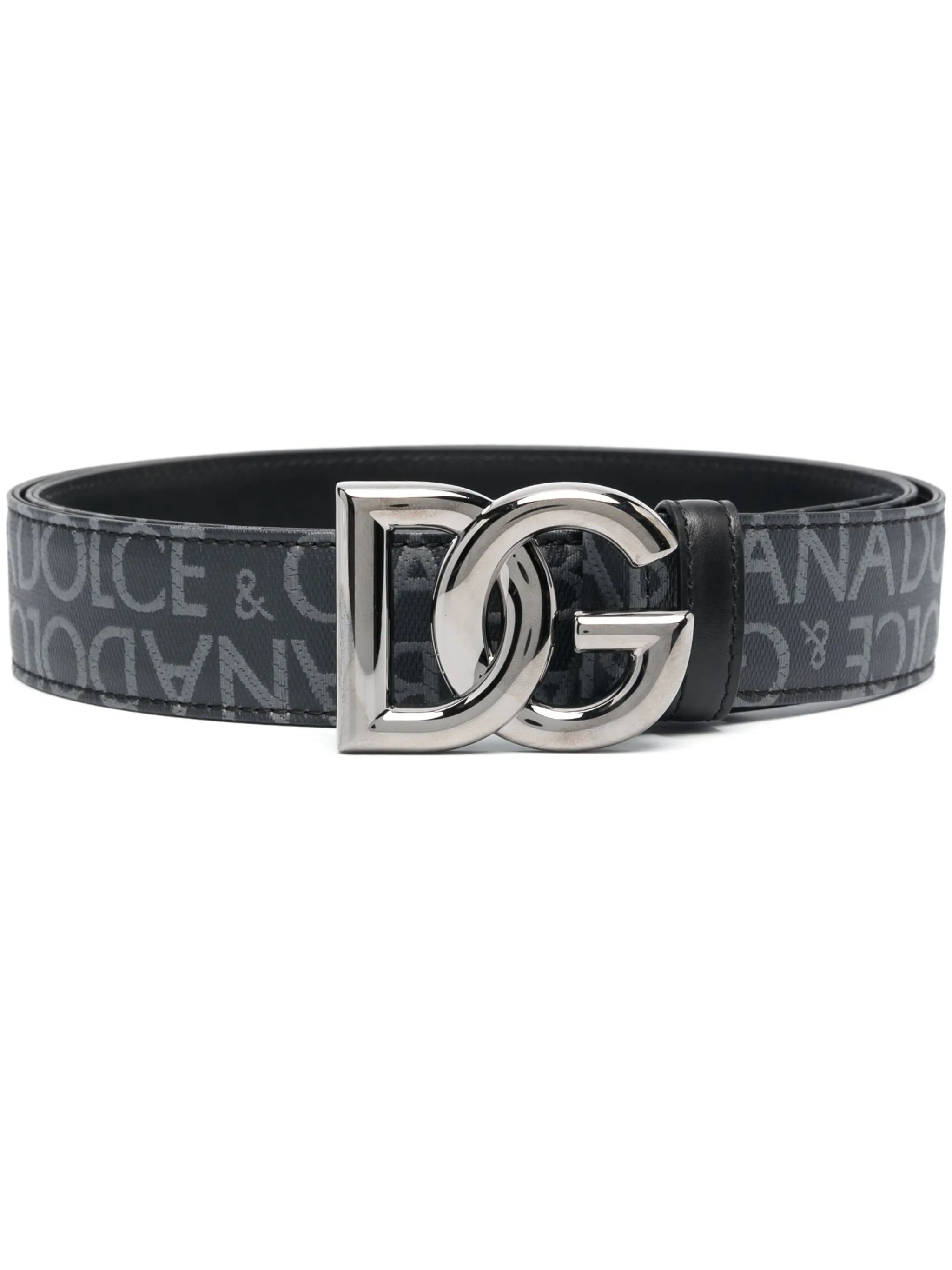 logo-buckle leather belt