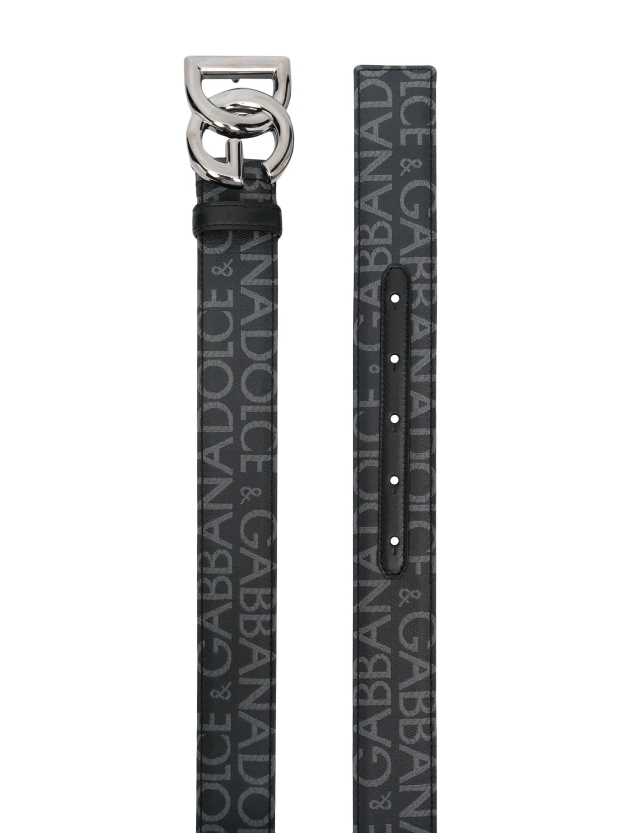 logo-buckle leather belt