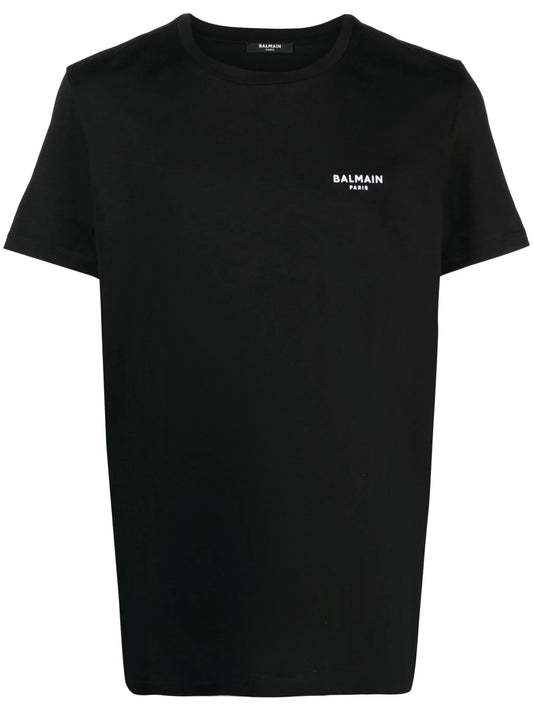 flocked-logo cotton T-shirt