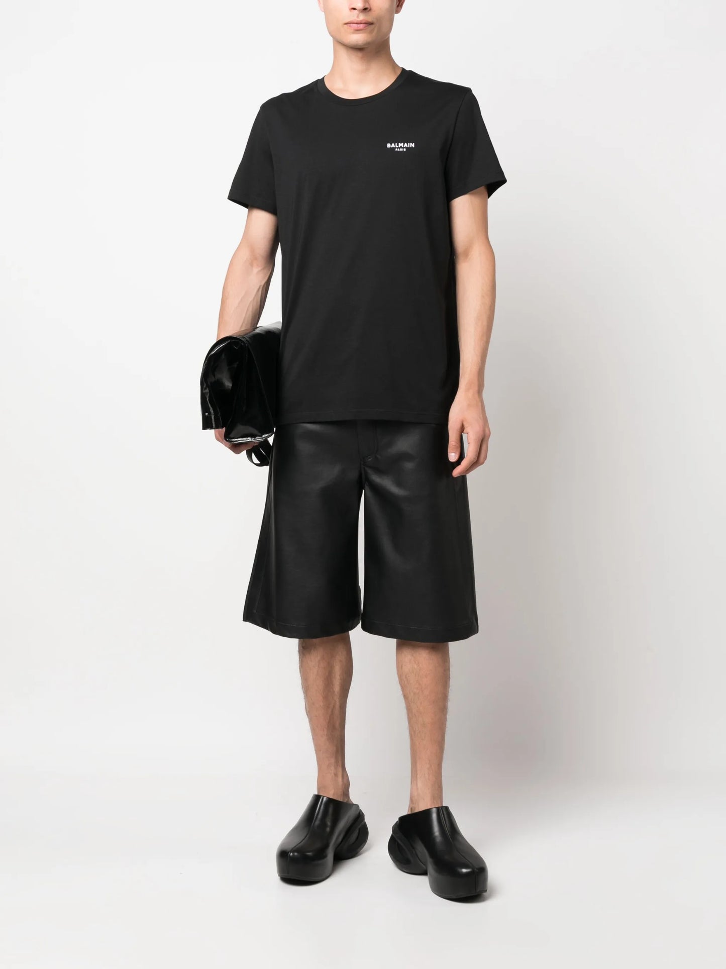 flocked-logo cotton T-shirt