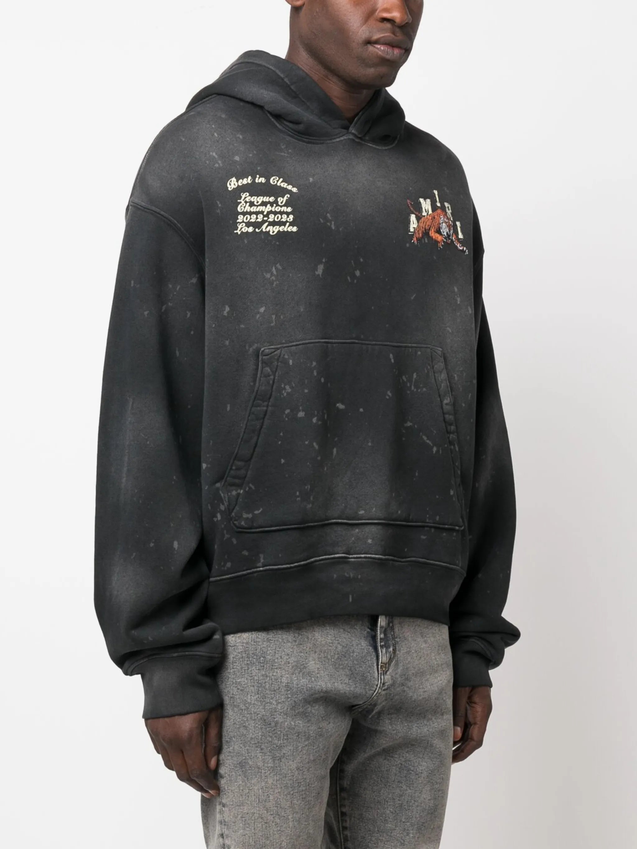 Vintage Tiger rib-trimmed hoodie