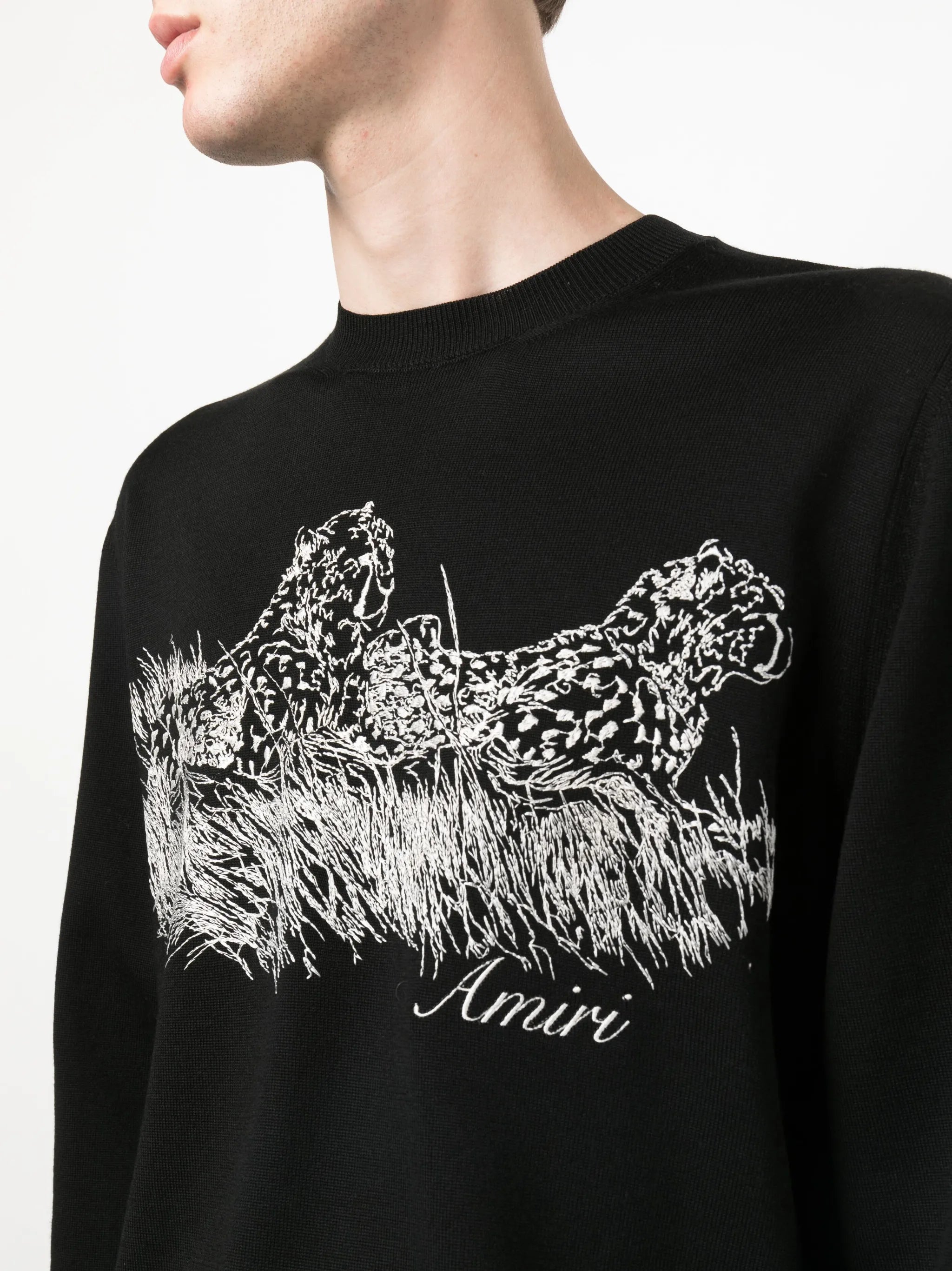 motif-embroidered wool jumper