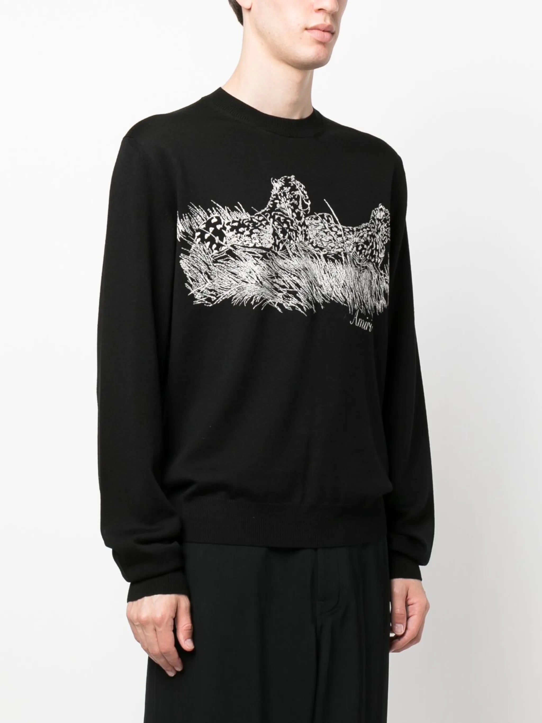 motif-embroidered wool jumper