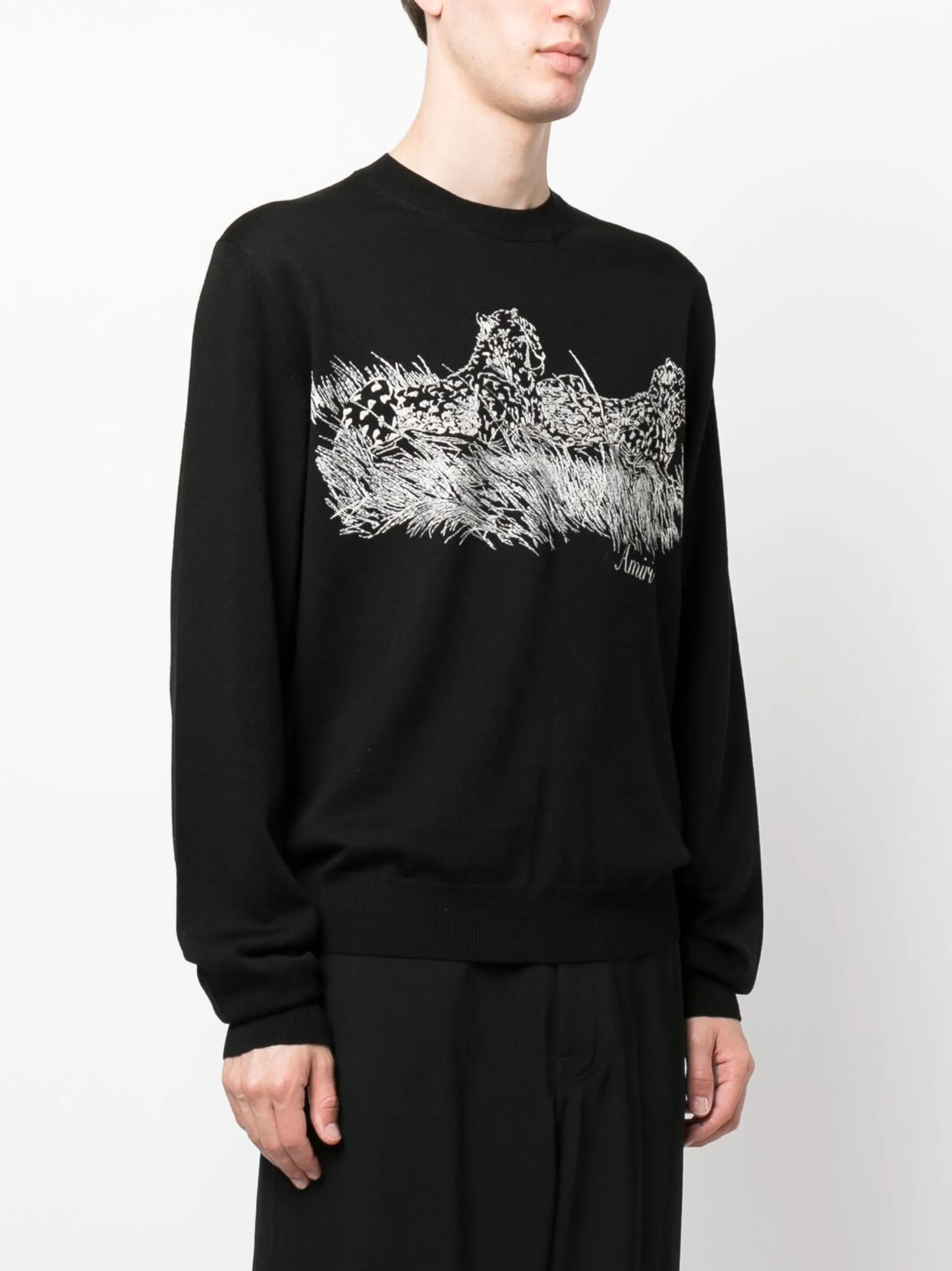 motif-embroidered wool jumper