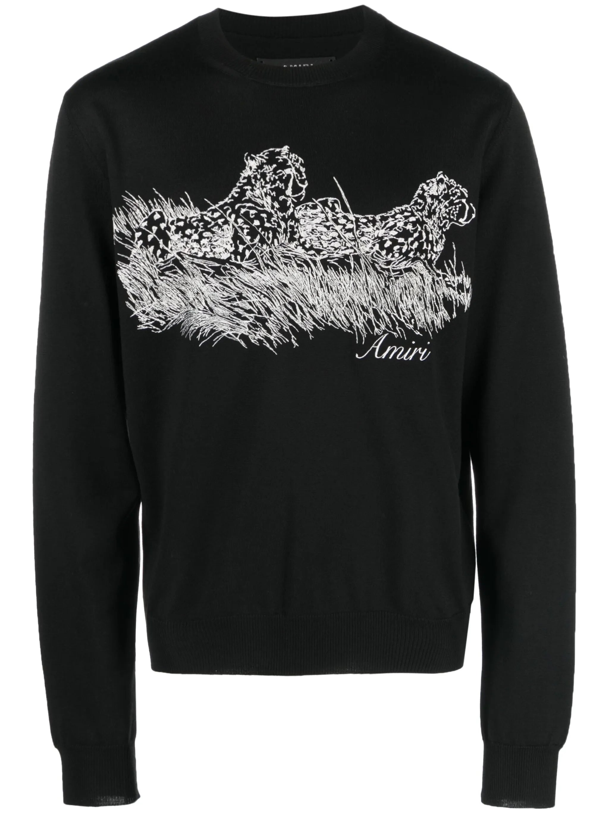 motif-embroidered wool jumper
