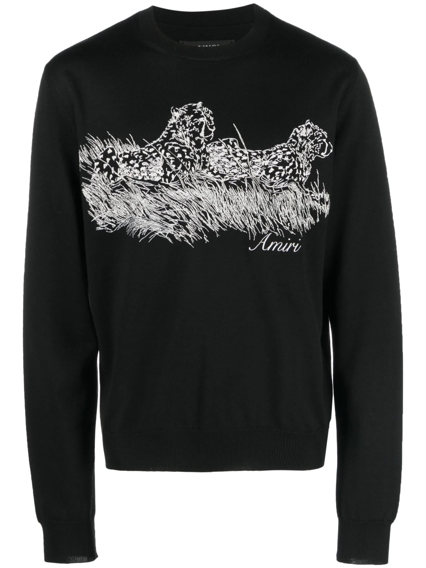 motif-embroidered wool jumper