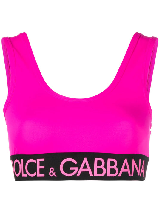 logo-waistband sports bra