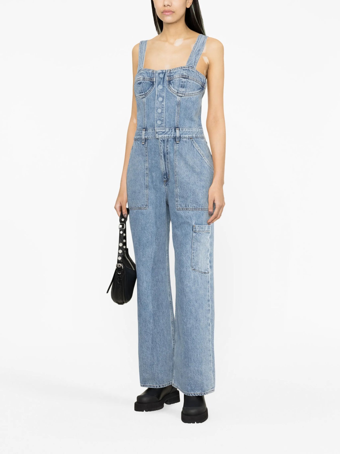 Pandora straight-leg denim jumpsuit