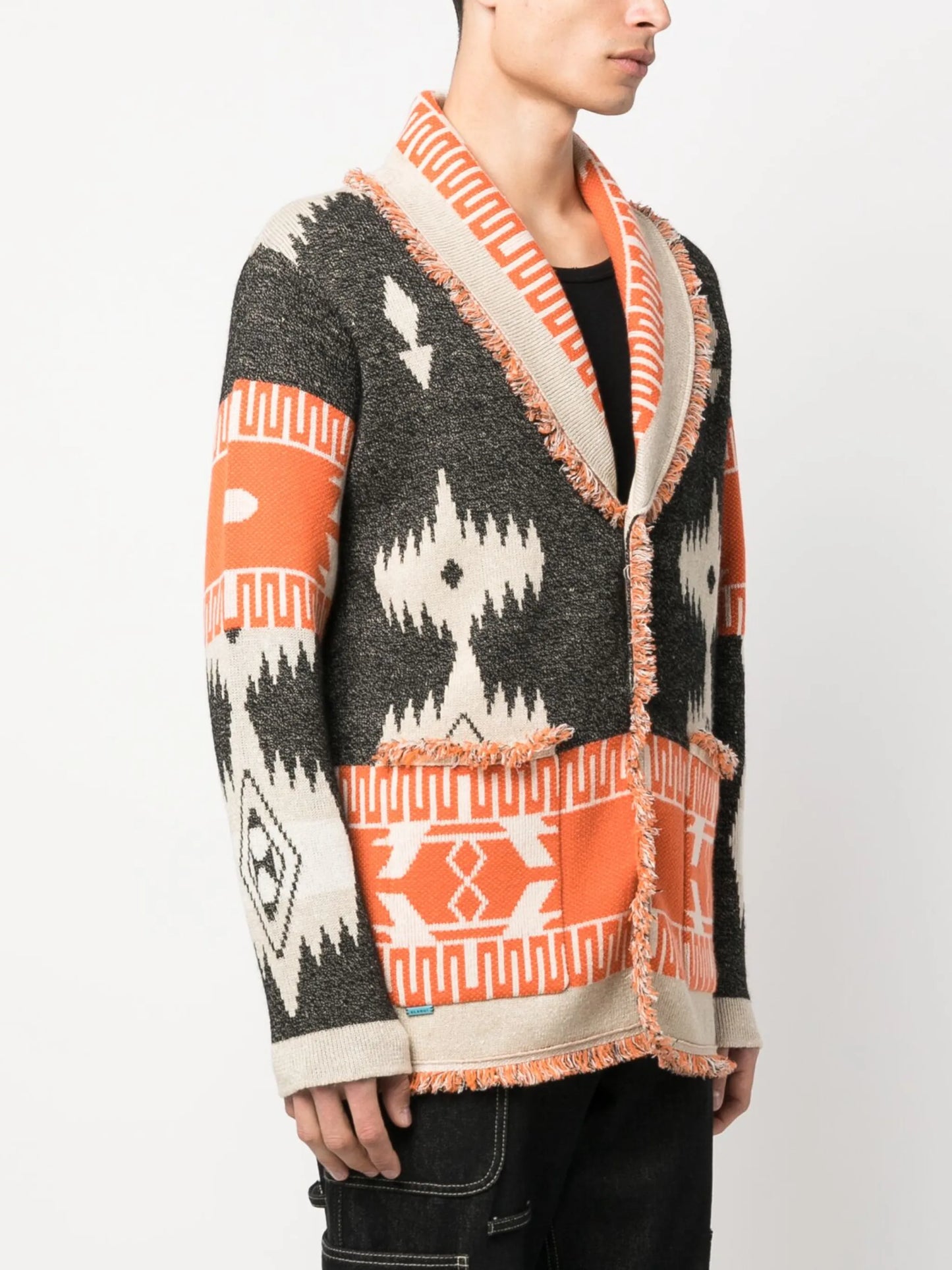 Icon jacquard V-neck cardigan