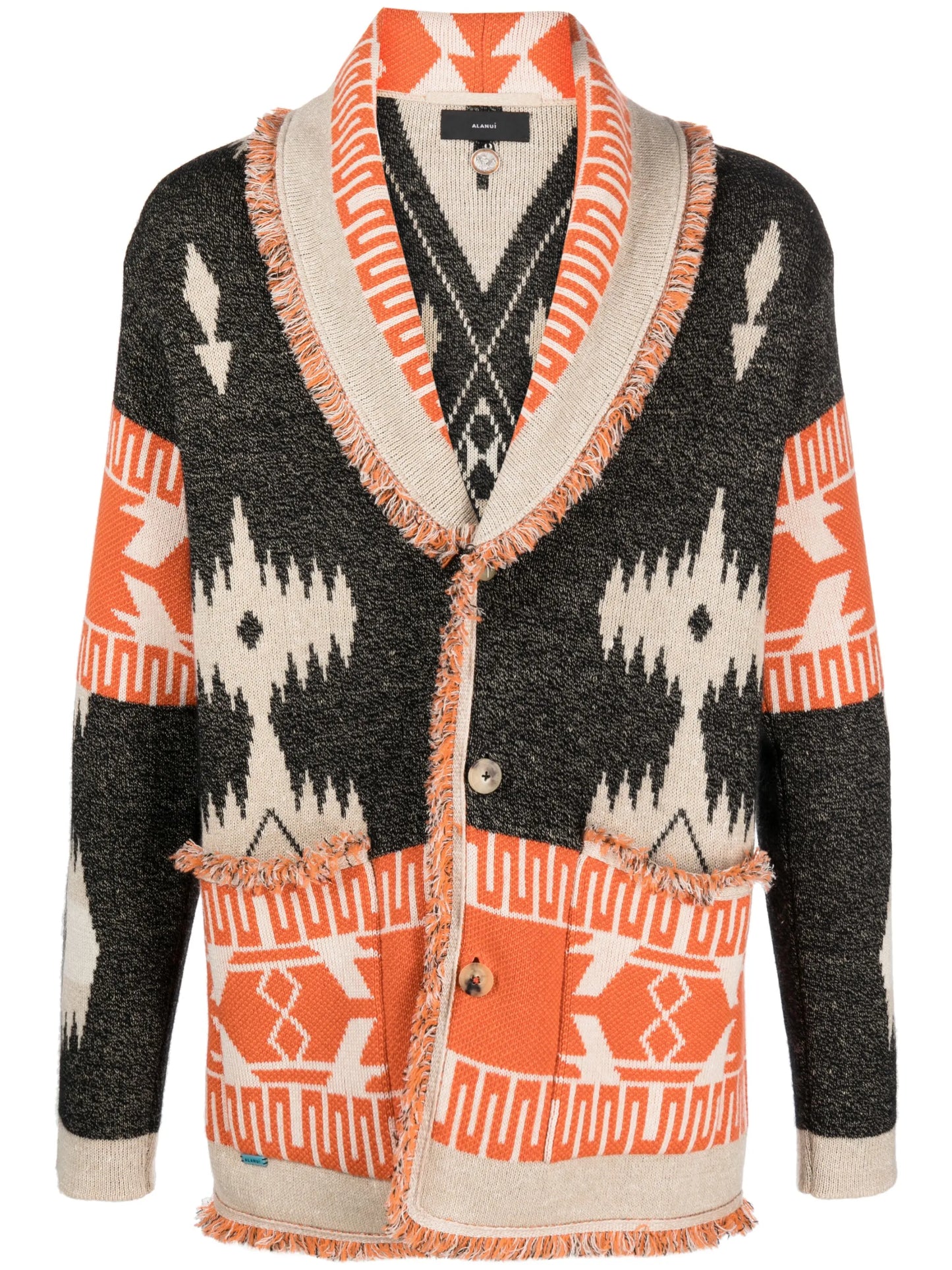 Icon jacquard V-neck cardigan