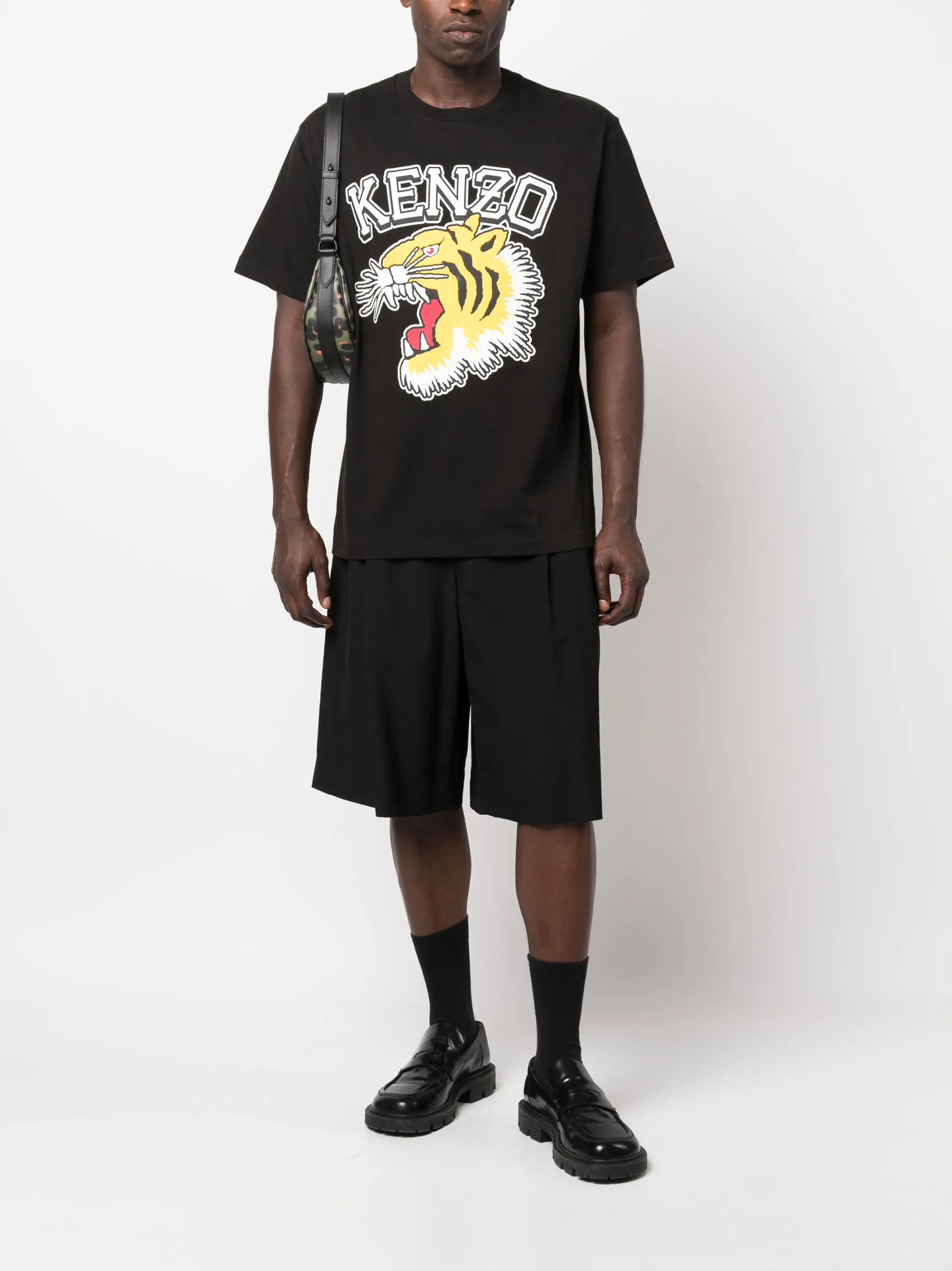 tiger-print cotton T-shirt