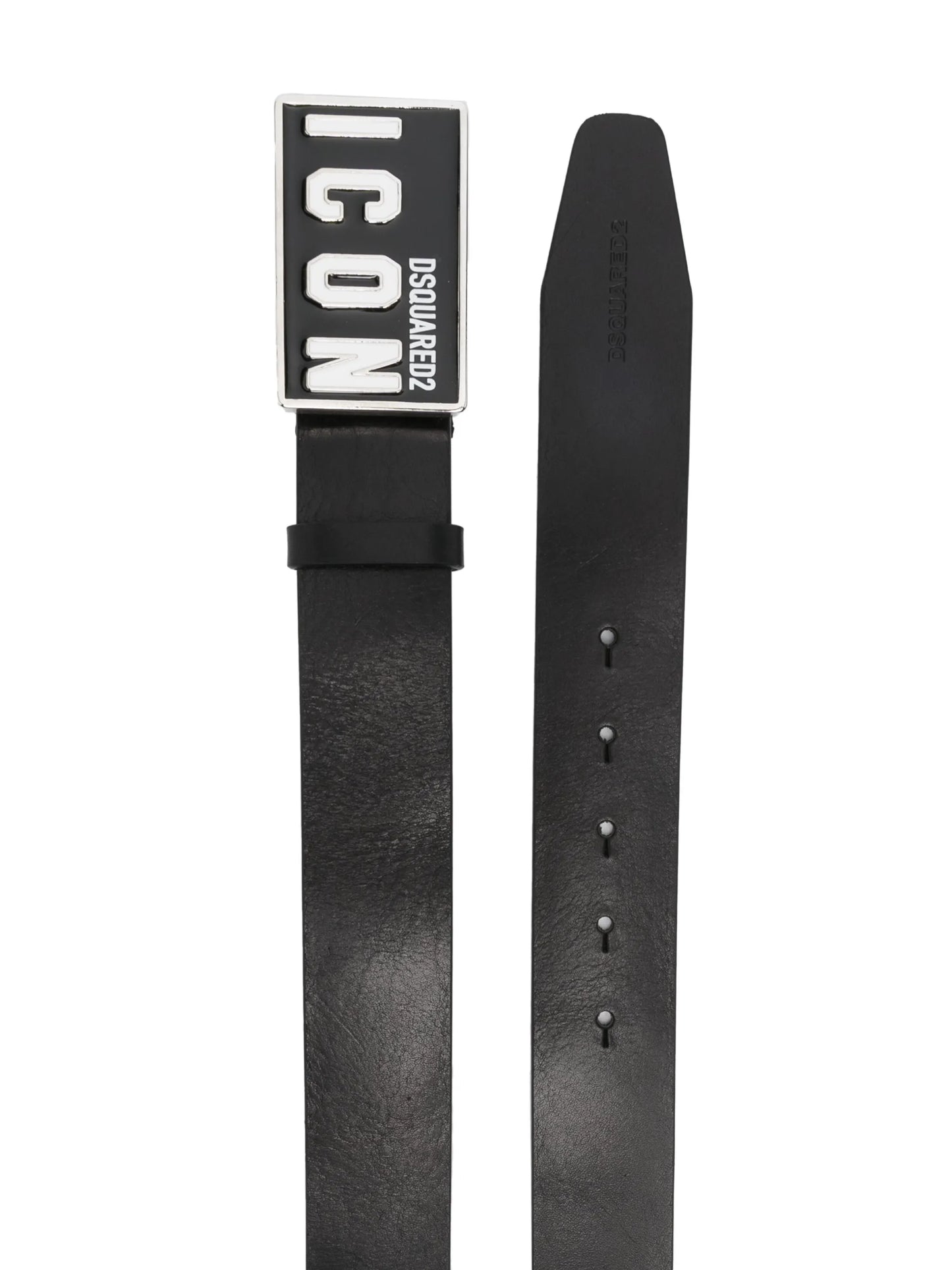 logo-buckle leather belt