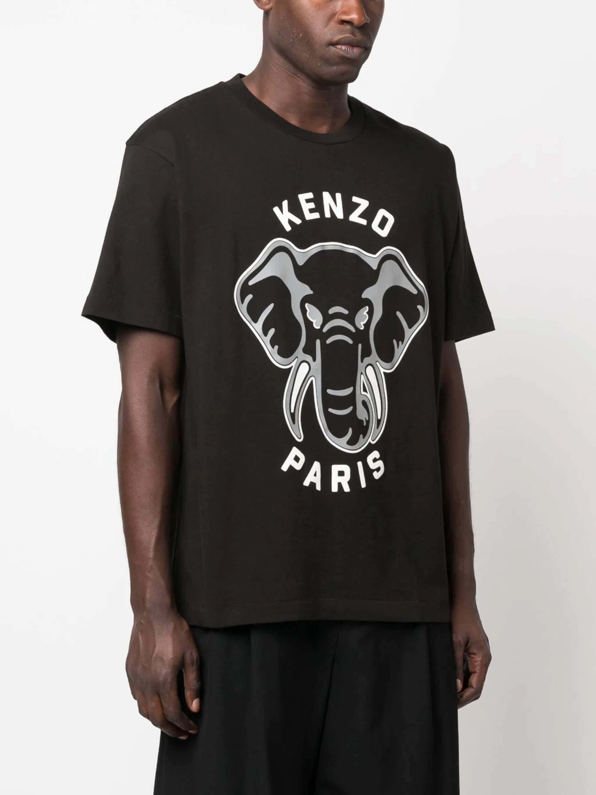 elephant-print cotton T-shirt