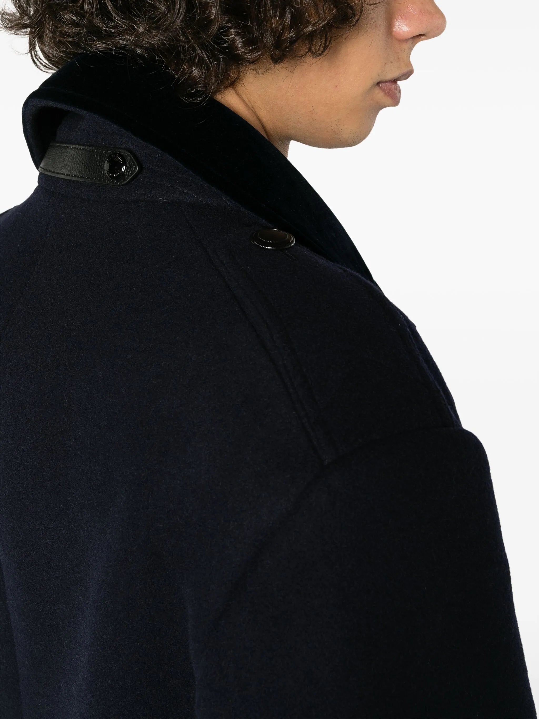 double-breasted wool peacoat